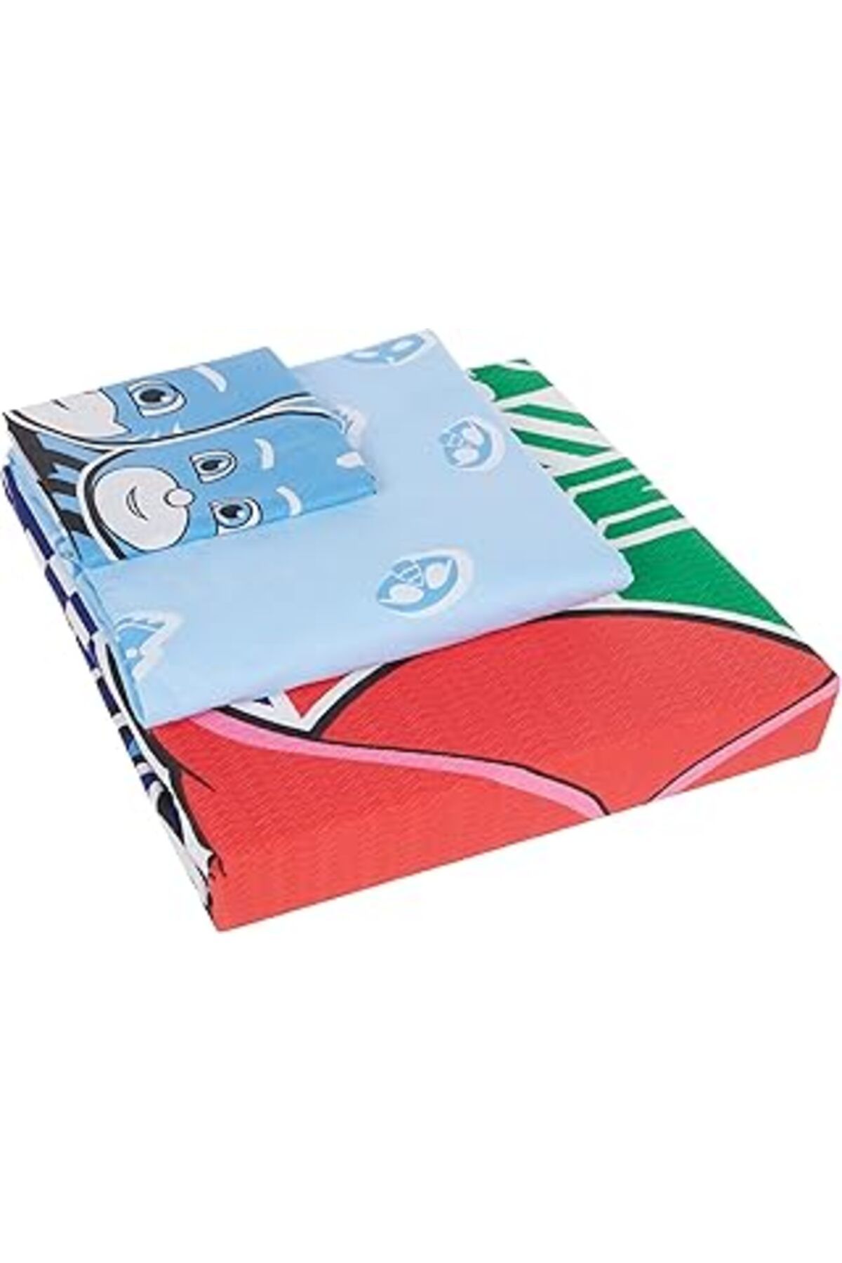 Mu Art Ahşap Pj Masks Lisanslı Take Action Karakter Baskılı%100 Pamuk Pike Takımı, Çok Renkli, Tek Kişilik (Pike