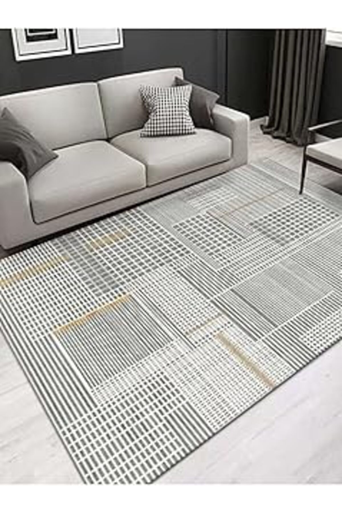 ASİTAN Yıkanabilir Modern Salon Halısı Kaymaz Taban Yıkanabilir Mir-10 50x80mir10333