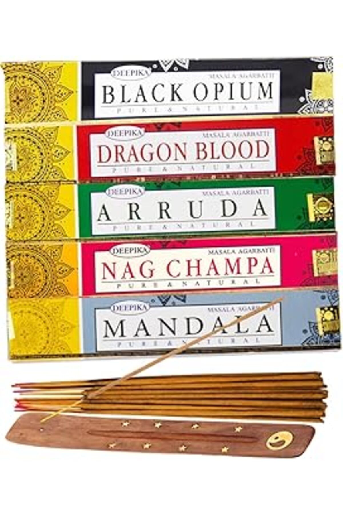 Mu Art Ahşap Miebox Make It Easier Deepika Masala Agarbatti || Pure & Natural Incense Tütsü Çubukları || (Deepik