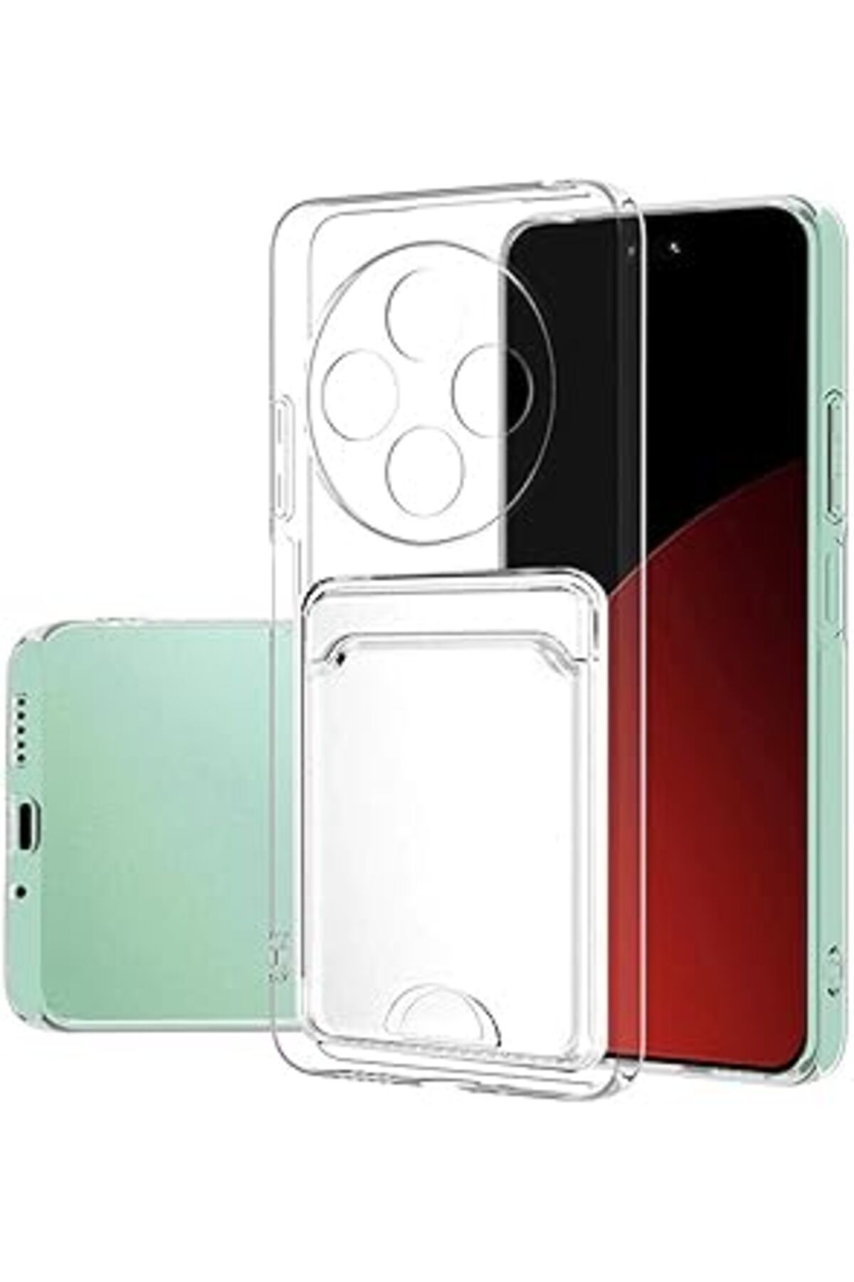 NETWORK ART Mr.casse Xiaomi Redmi 14c Ile Uyumlu Kartlıklı, Darbeye Dayanıklı (SHOCKPROOF) Şeffaf Kılıfı