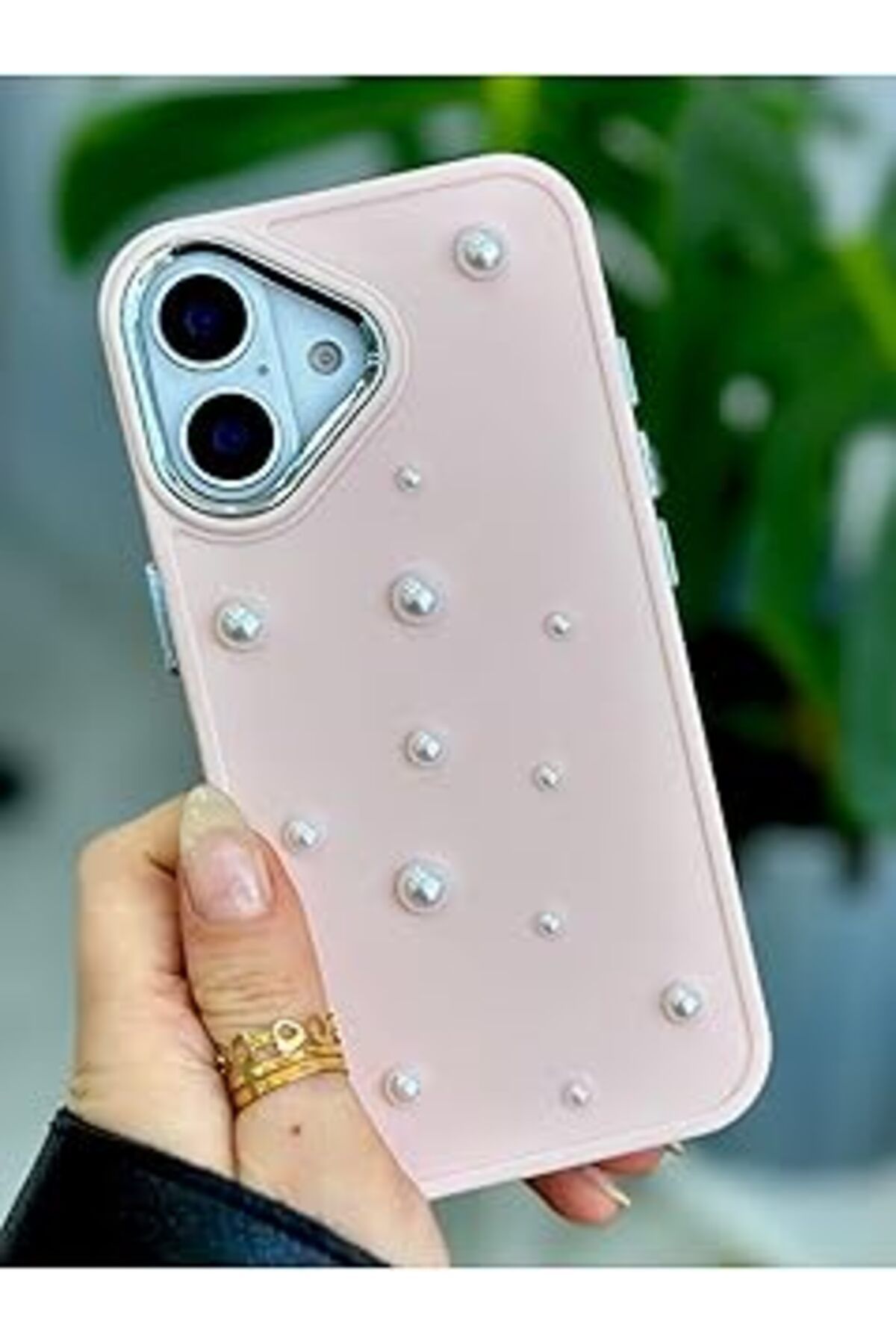Qedii Go Aksesuar Iphone 16 Uyumlu 3D Pearl Tasarımlı Oyuncaklı Silikon Kılıf - Pembepearl