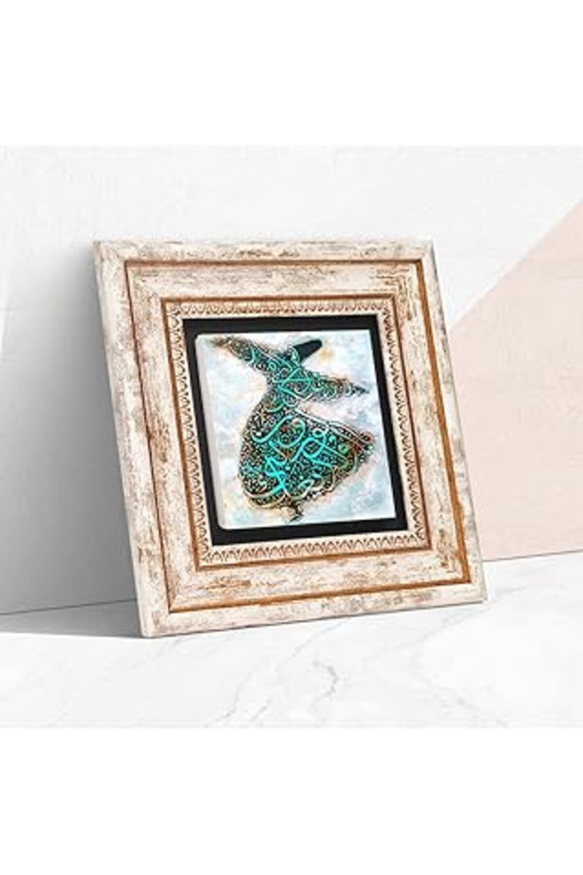ASİTAN Pinecone Semazen Taş Duvar Tablosu - Çerçeveli Taş Tablo - Dekoratif Duvar Sanatı - Modern Ev Ve Of