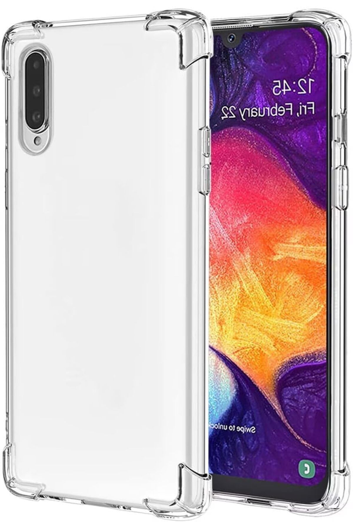 Ehr. Samsung Galaxy A50 Uyumlu Darbe Önleyici Sararmaya Dayanıklı Airbag Korumalı Ultra Slim TPU Şeffaf S
