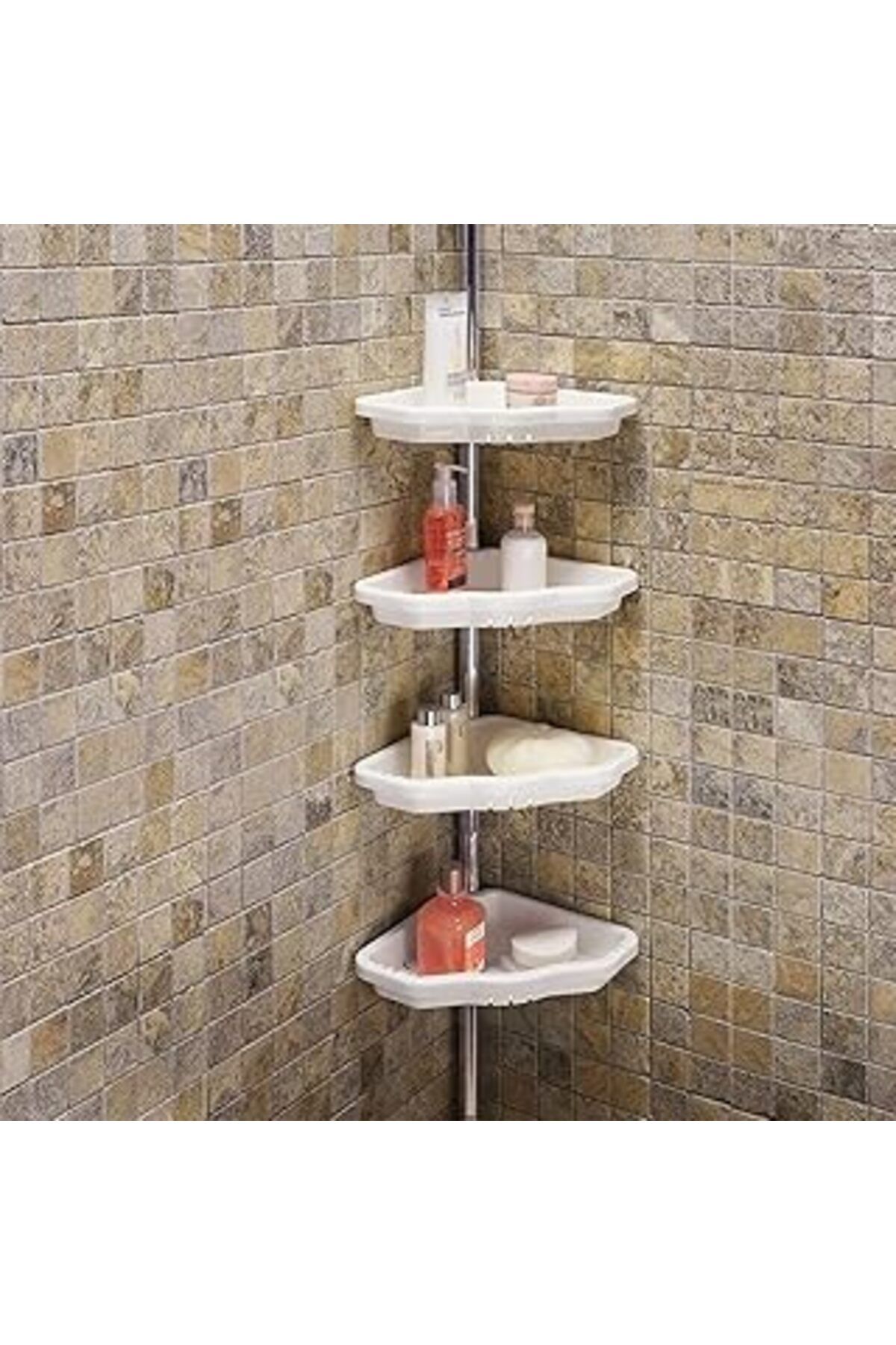 NETWORK ART Primanova Banyo Köşe Rafı, Aluminyum, Beyaz