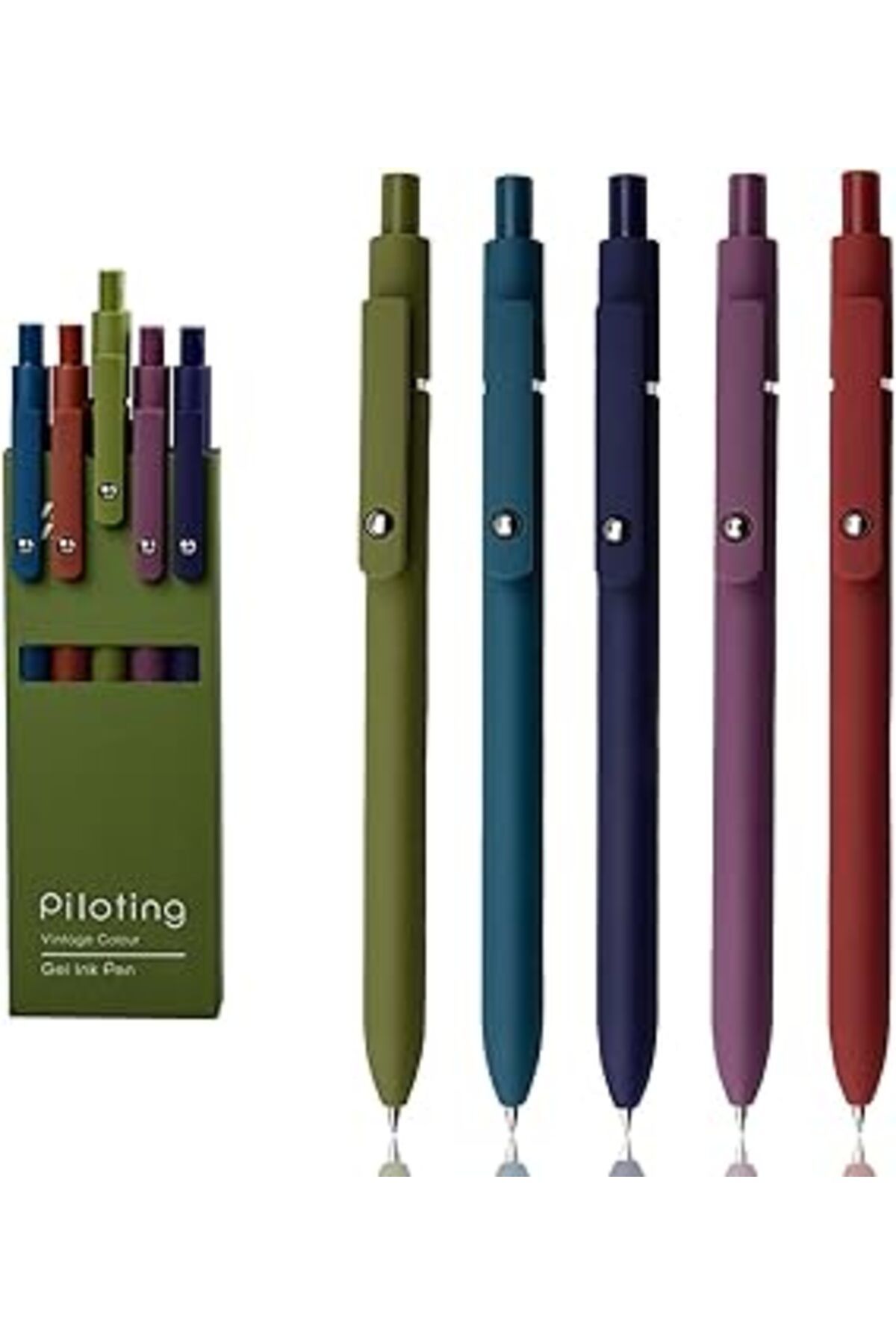 Pazarcan Xspring Hızlı Kuru Mürekkepli Kalemler, 5 Paket 0.5Mm Sevimli Jel Kalemler, Geri Çekilebilir Jel Mü