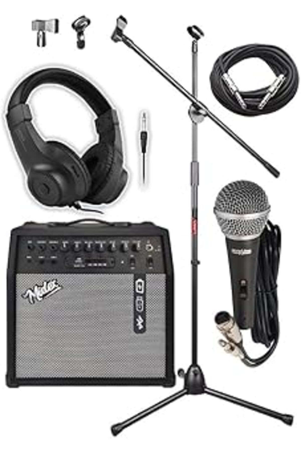 ASİTAN Midex Mga-50-pak Elektro Gitar Amfisi 50 Watt Usb Bluetooth Şarjlı 4 Girişli (mikrofon Kulaklık Sta