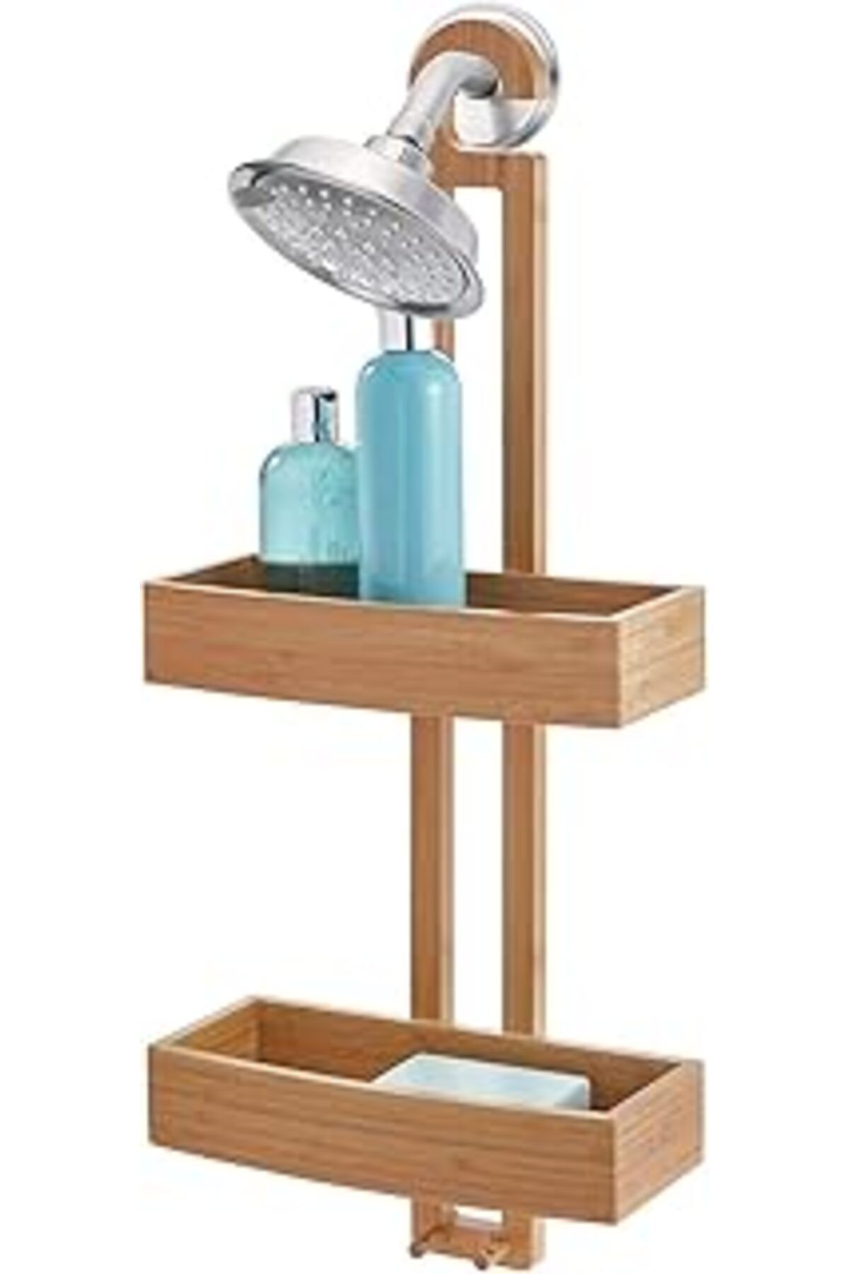 NETWORK ART Idesign Formbu Banyo Duş Caddy Şampuan, Saç Kremi, Sabun Için – Doğal Bambu, Yıl Yuvarlak, Doğal, 2