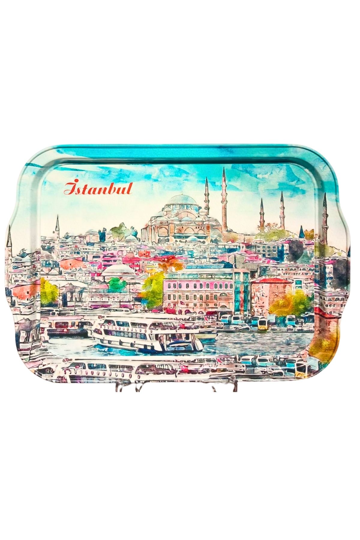 Koza Desenli 32x23 Renkli Tepsi