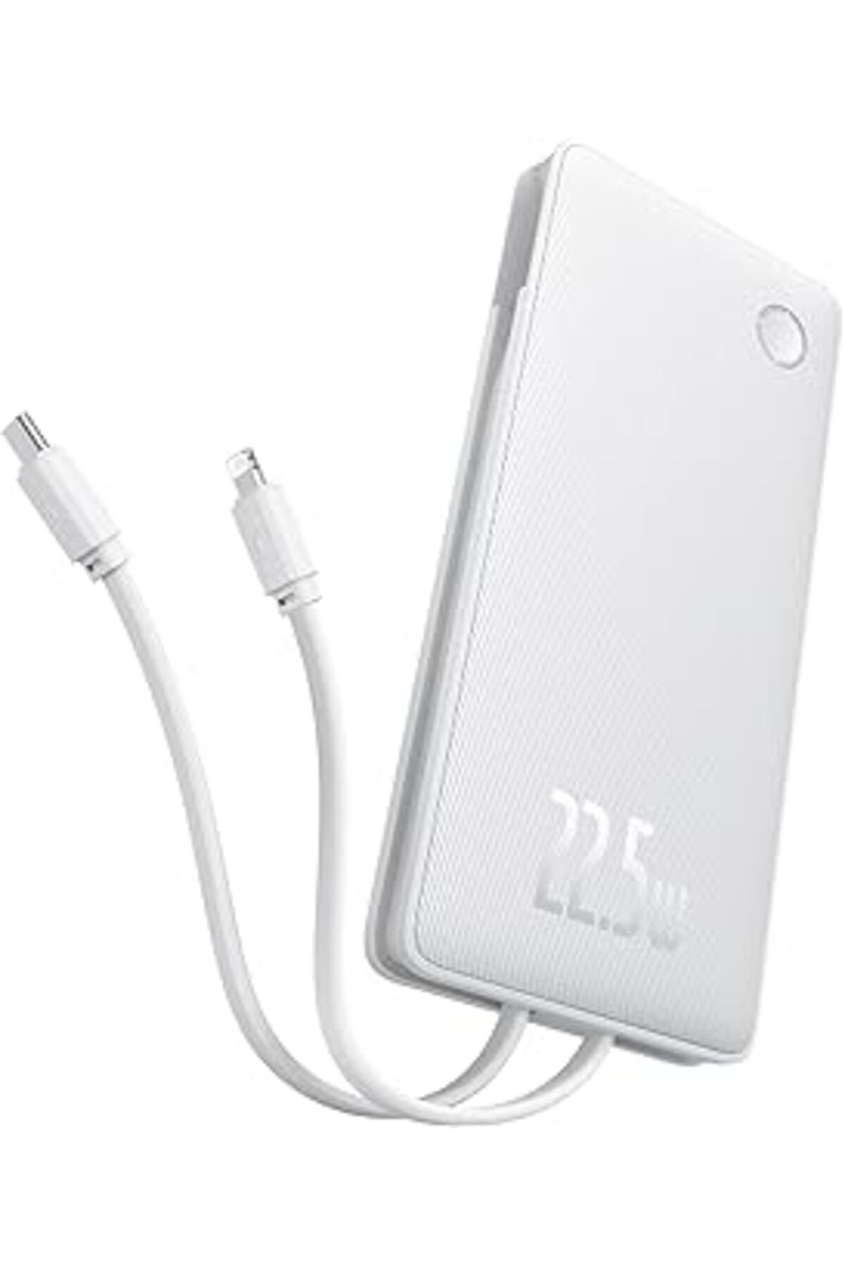 Mu Art Ahşap Airpow Lite Power Bank 10000Mah 22.5W Dual-Cable Moon White