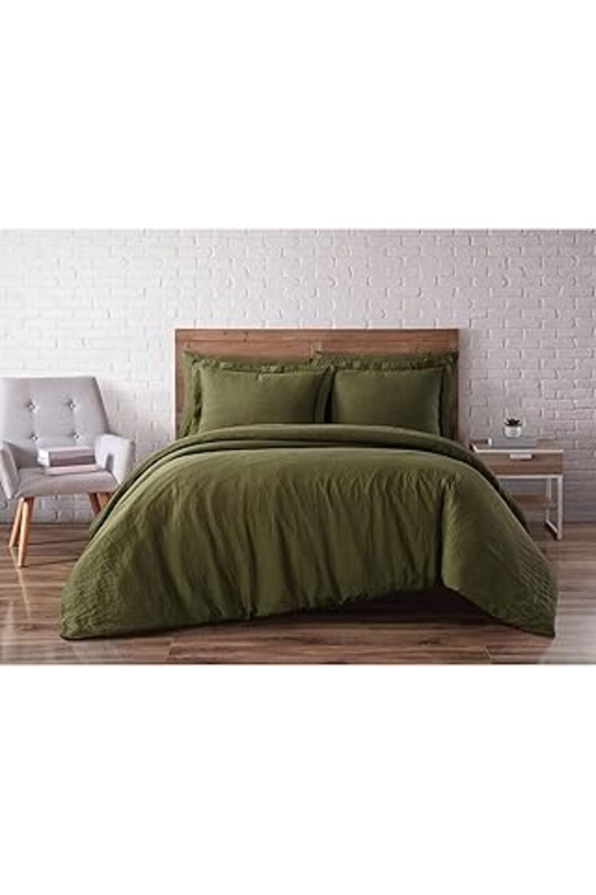 ASİTAN Brooklyn Loom Nevresim Takımı, Zeytin Yeşili, Queen