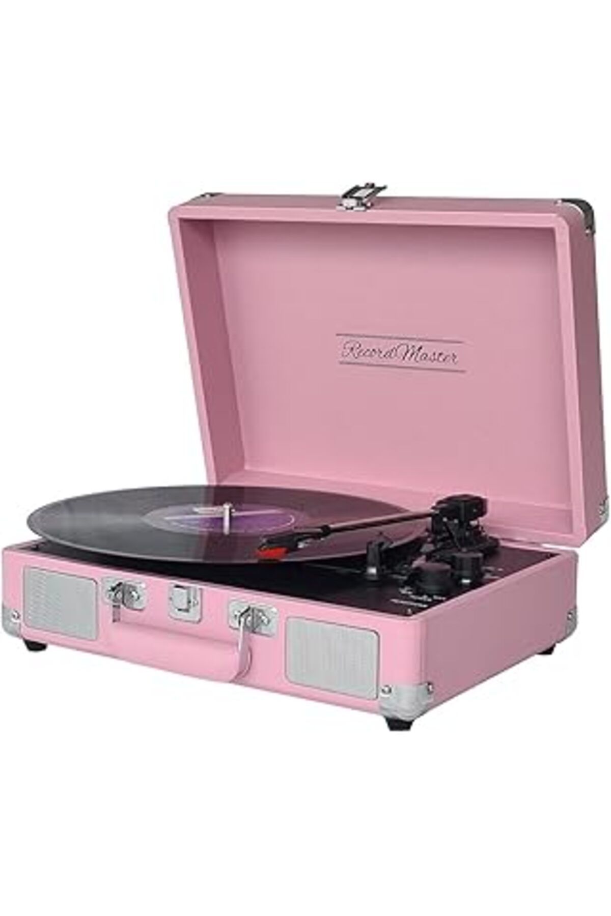 Qedii Record Master St14012 Retro Pikap - Pembe - Bluetooth Ve Şarj Özellikli - Tüm Plakları Çalabilme