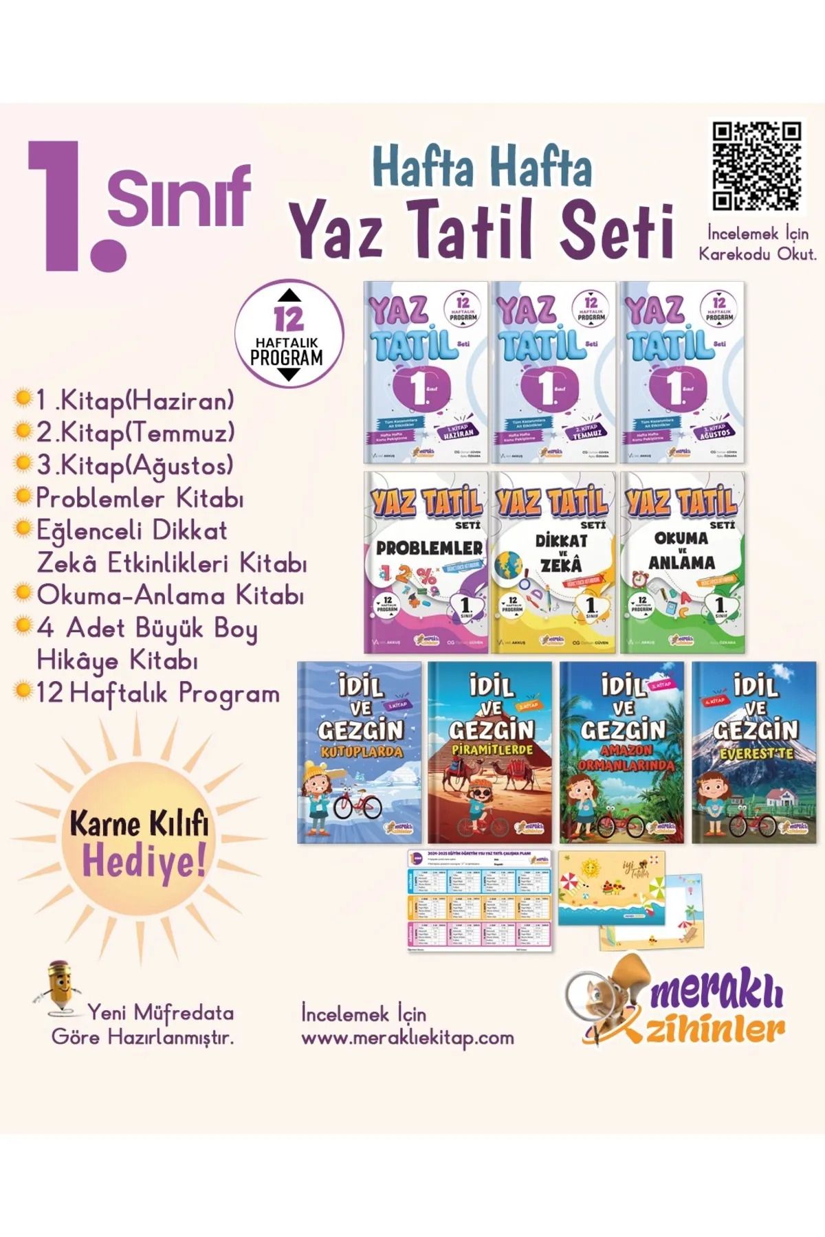 Günay Yayınları 1.SINIF TATİL KİTABI MERAKLI ZİHİNLER YAZ TATİL KITABI