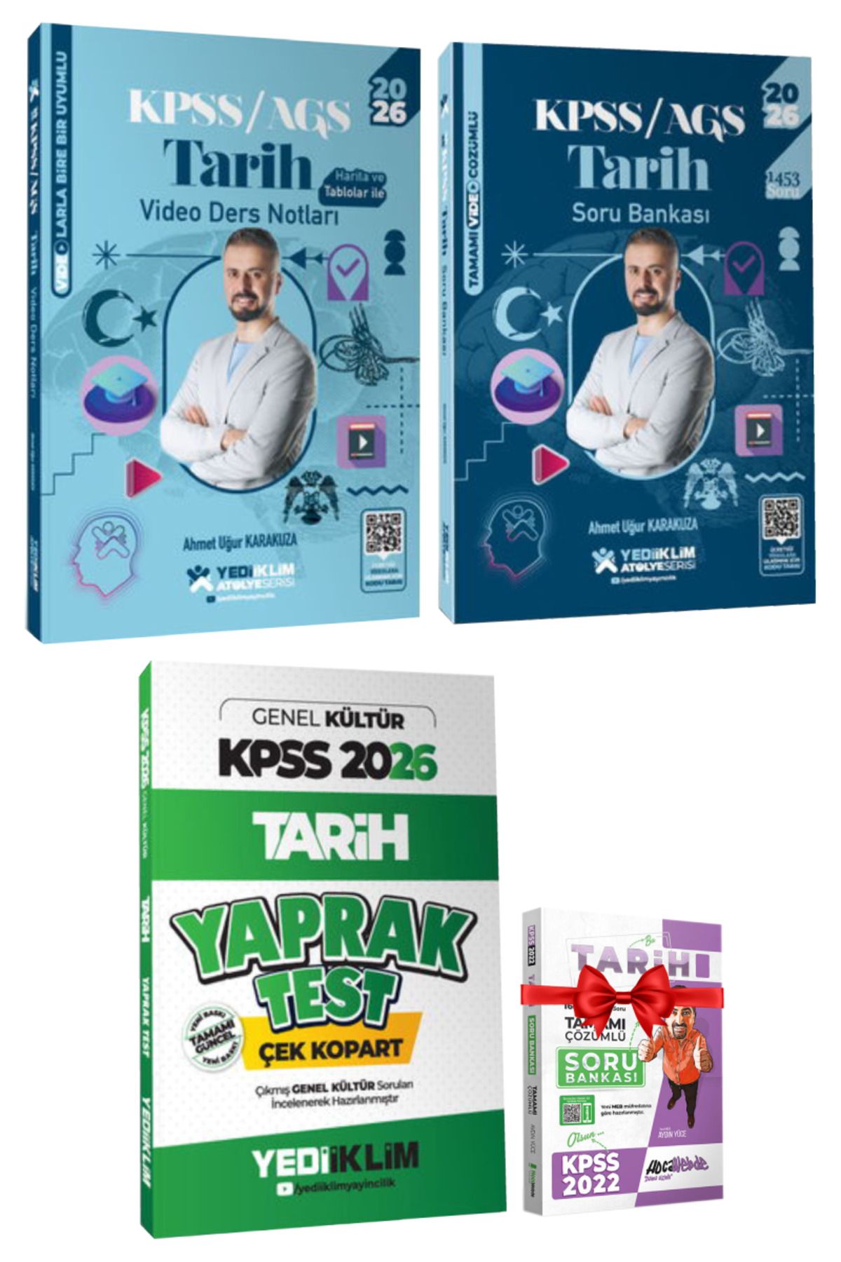Yediiklim Yayınları 2026 KPSS Tarih Video Ders Notları+Soru Bankası+Yaprak Test+Hediye SB | Ahmet Uğur Karakuza