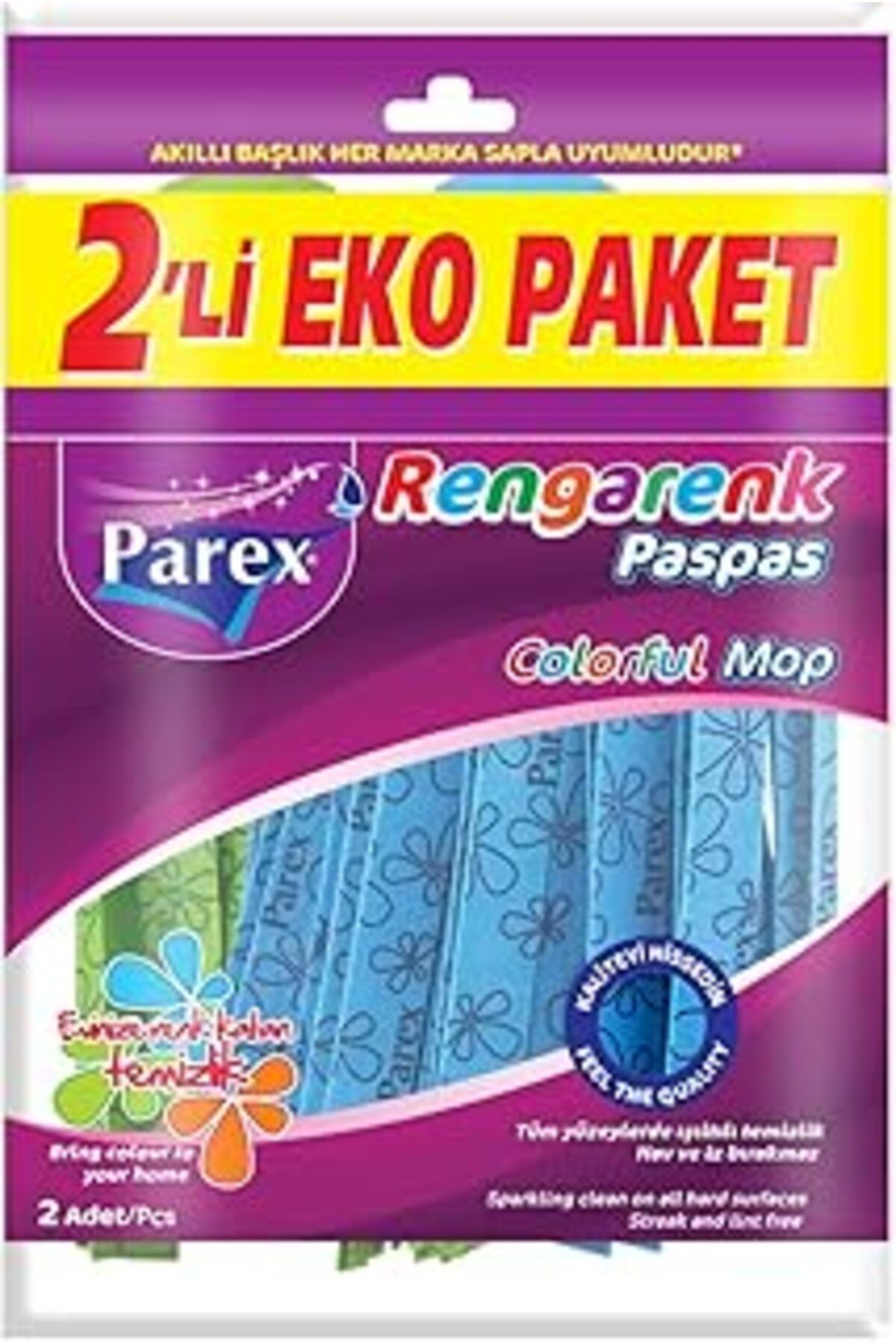 ASİTAN Parex Rengarenk Paspas 1 Paket (1 X 2 ADET)