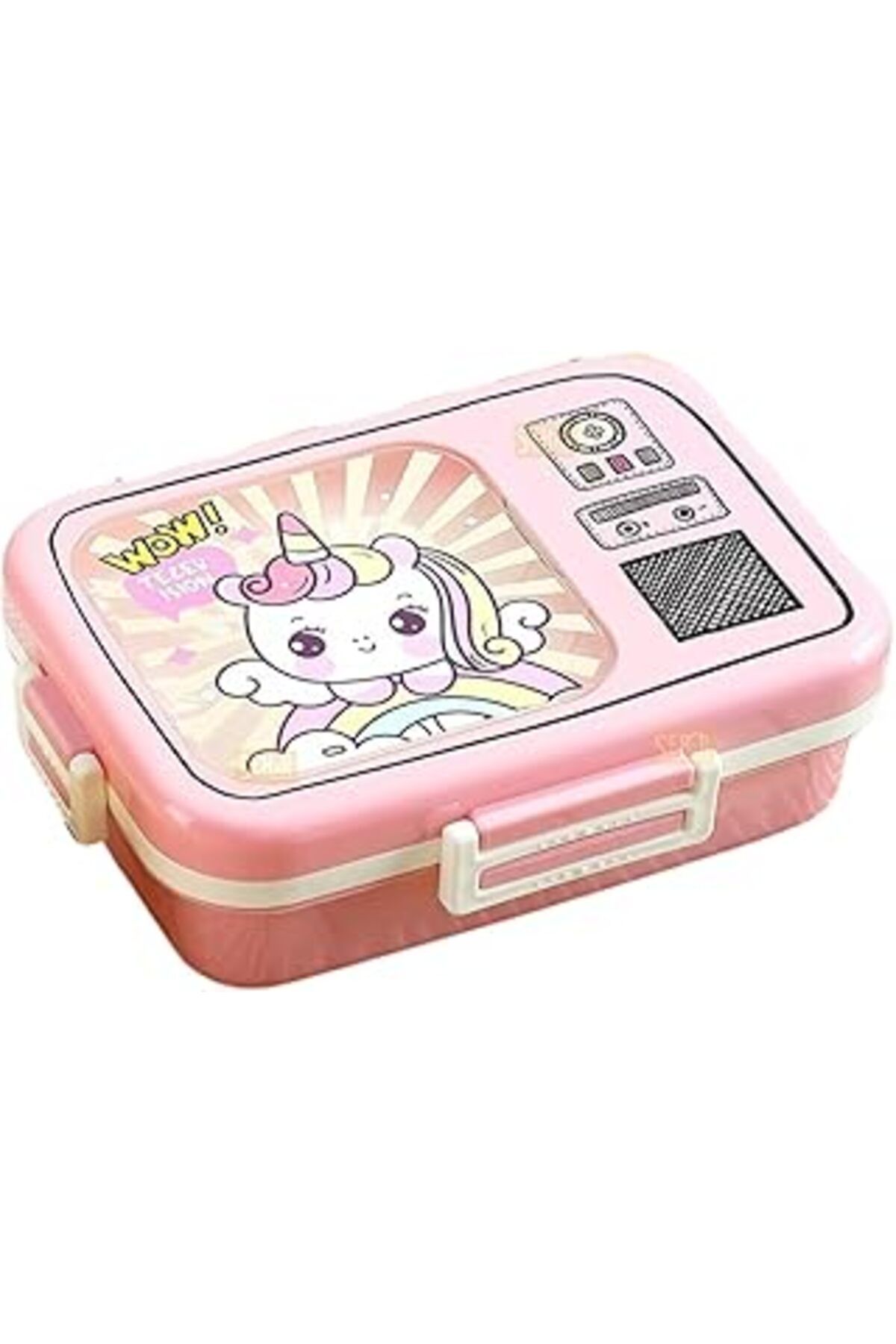 NETWORK ART Vagonlife Bento 820Ml Lunchbox Sevimli Dostlar Tek Katlı 3 Bölmeli Paslanmaz Çelik Sefer Tası Yemek