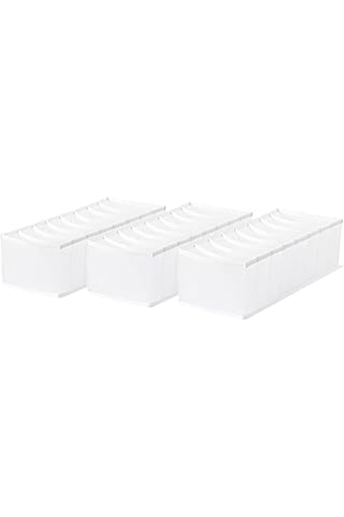 Qedii Home Textile 3'Lü 8 Bölmeli Beyaz Renk File Çekmece İçi Düzenleyici Set