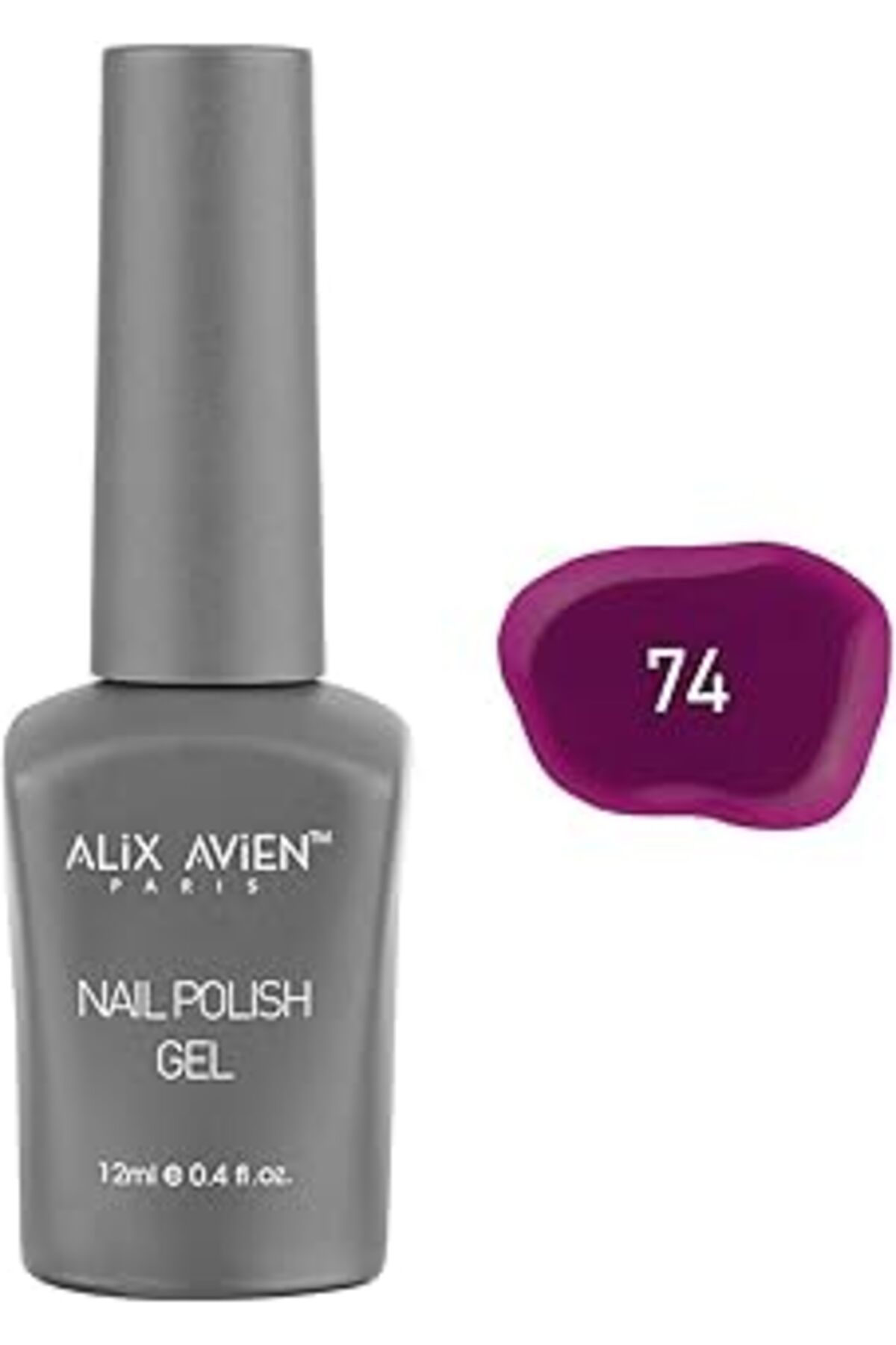 Qedii Alix Avien Mor Pembe Kalıcı Oje 74-Yoğun Renk Veren Jel Oje 12 Ml-Nail Uv Gel Polish 74