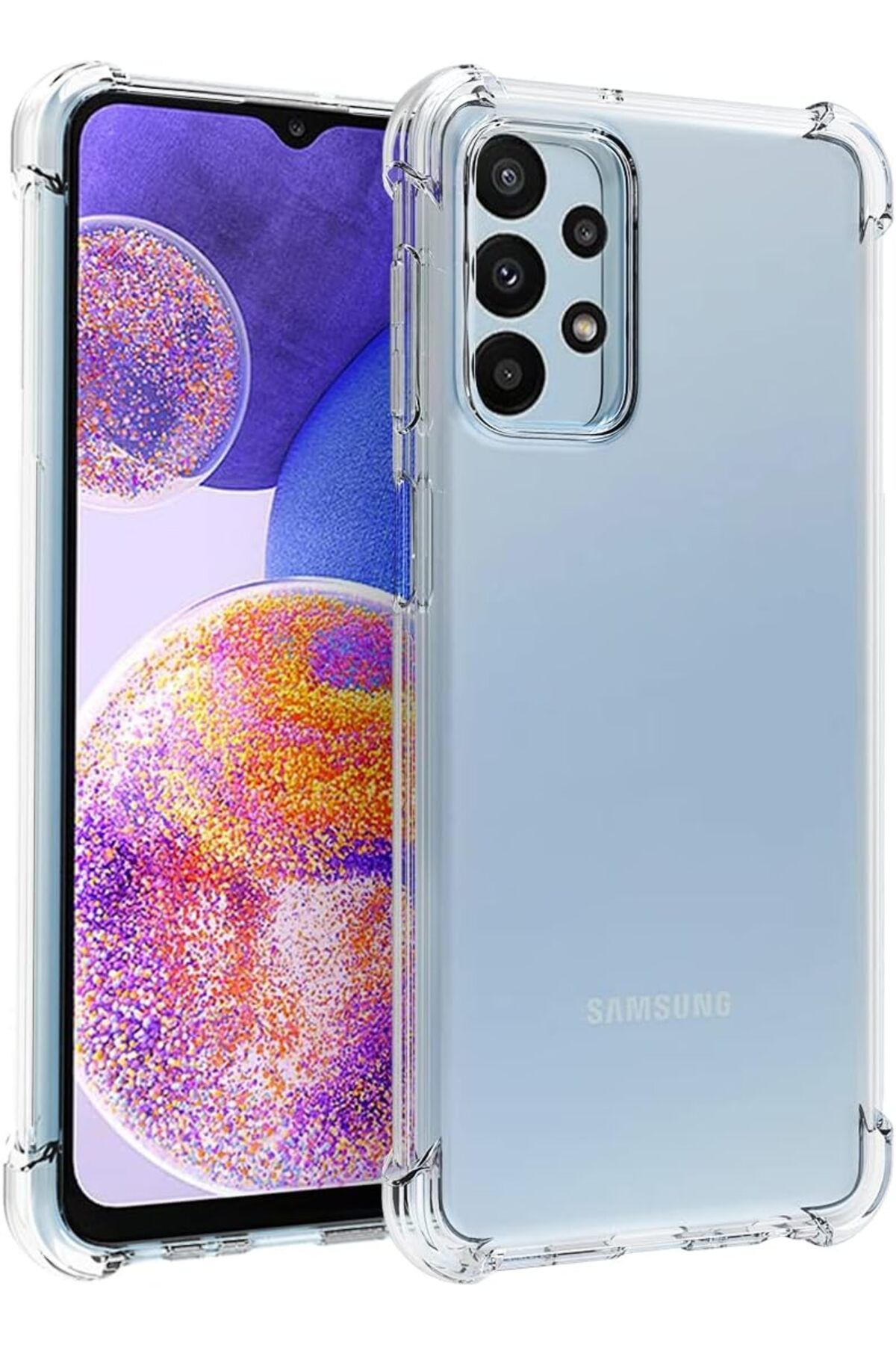 Ehr. Samsung Galaxy A23 Uyumlu Darbe Önleyici Sararmaya Dayanıklı Airbag Korumalı Ultra Slim TPU Şeffaf S