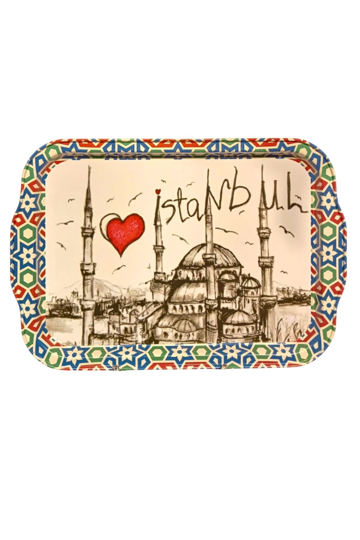 Koza Desenli 32x23 Renkli Tepsi