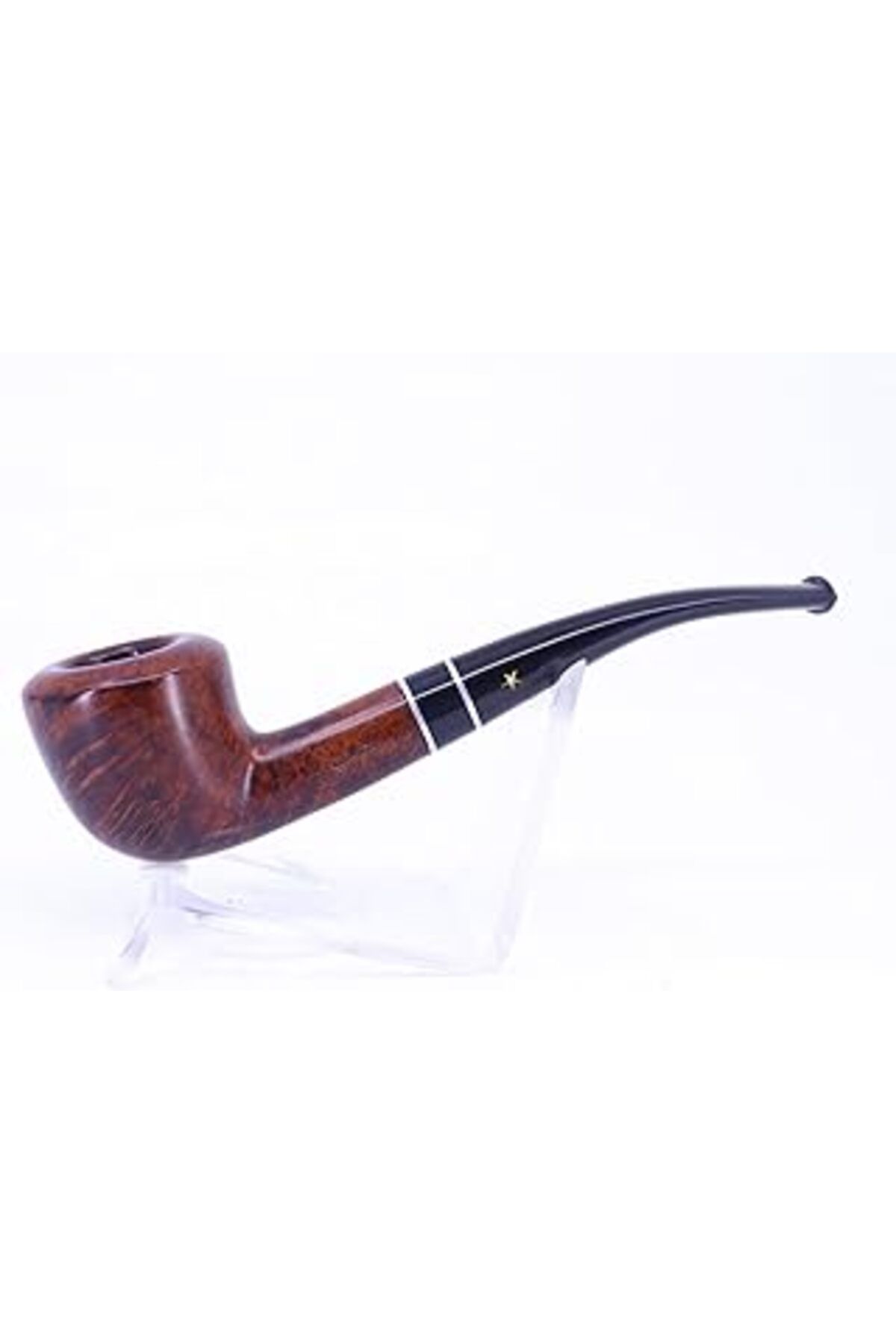 Qedii Şahin Sarı Yıldız Half Bent Dublin 9Mm. Filtreli Ebonit Saplı Pipo - 296