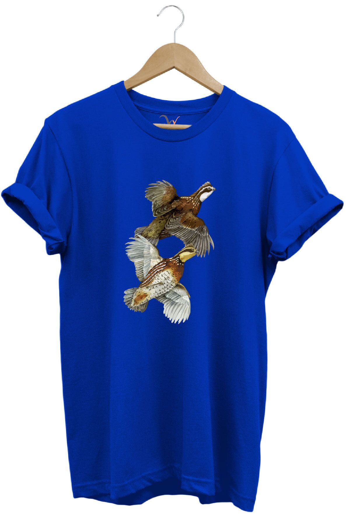 WİDİ Avcılık Hunter Keklik Kuşları Tasarımlı %100 Pamuk Regular Fit T-Shirt