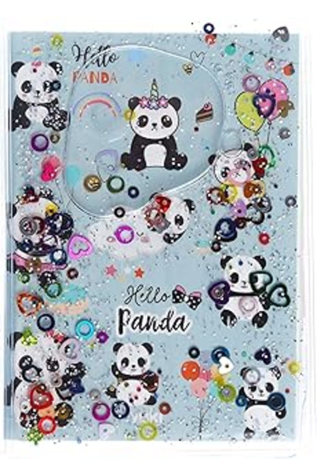 Pazarcan Panda Simli Ve Sulu Kapaklı Rengarenk Sayfalı Mini Defter Panda Hello Panda