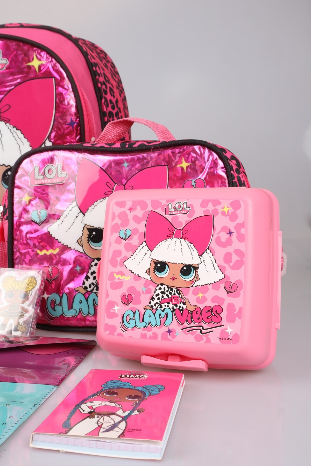 L.O.L. SURPRISE-Dekomus Licensed Lol Surpise School, Pen and Lunch Box, Lunch Box with Water Bottle Stationery 5