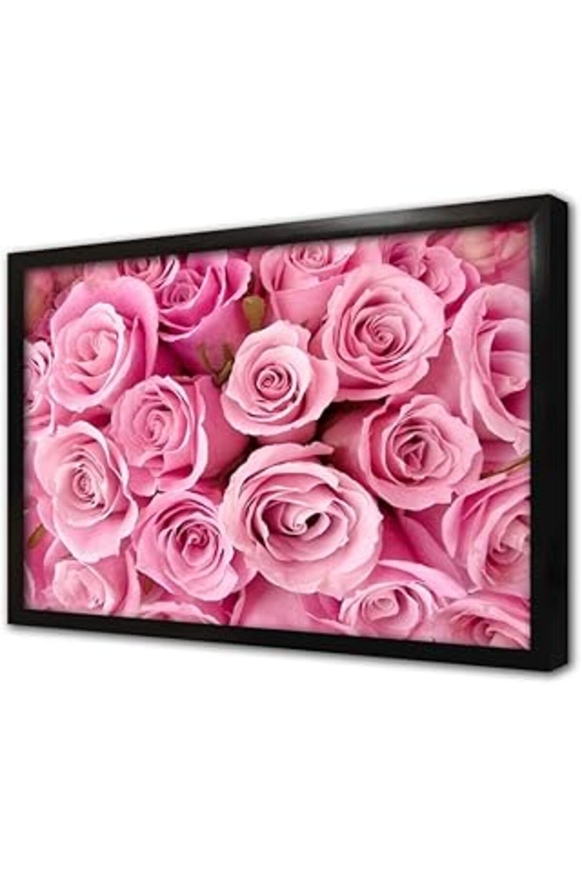 Pazarcan Yeşillikler Arasında Çiçek Çerçeveli Cam Tablo 50X70 Cm Ca03216