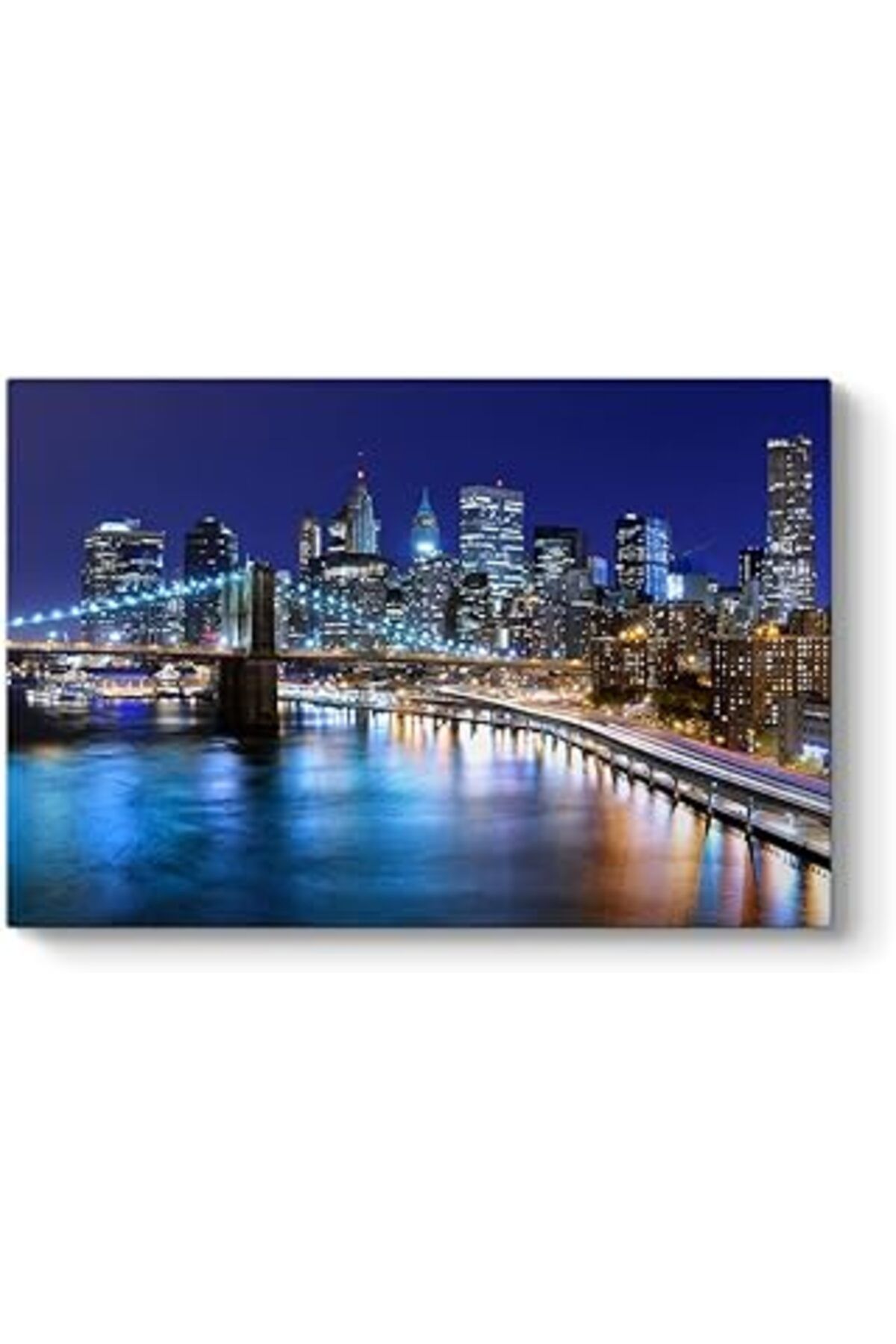 Mu Art Ahşap Tabloshop New York Night Tablo 75 X 50