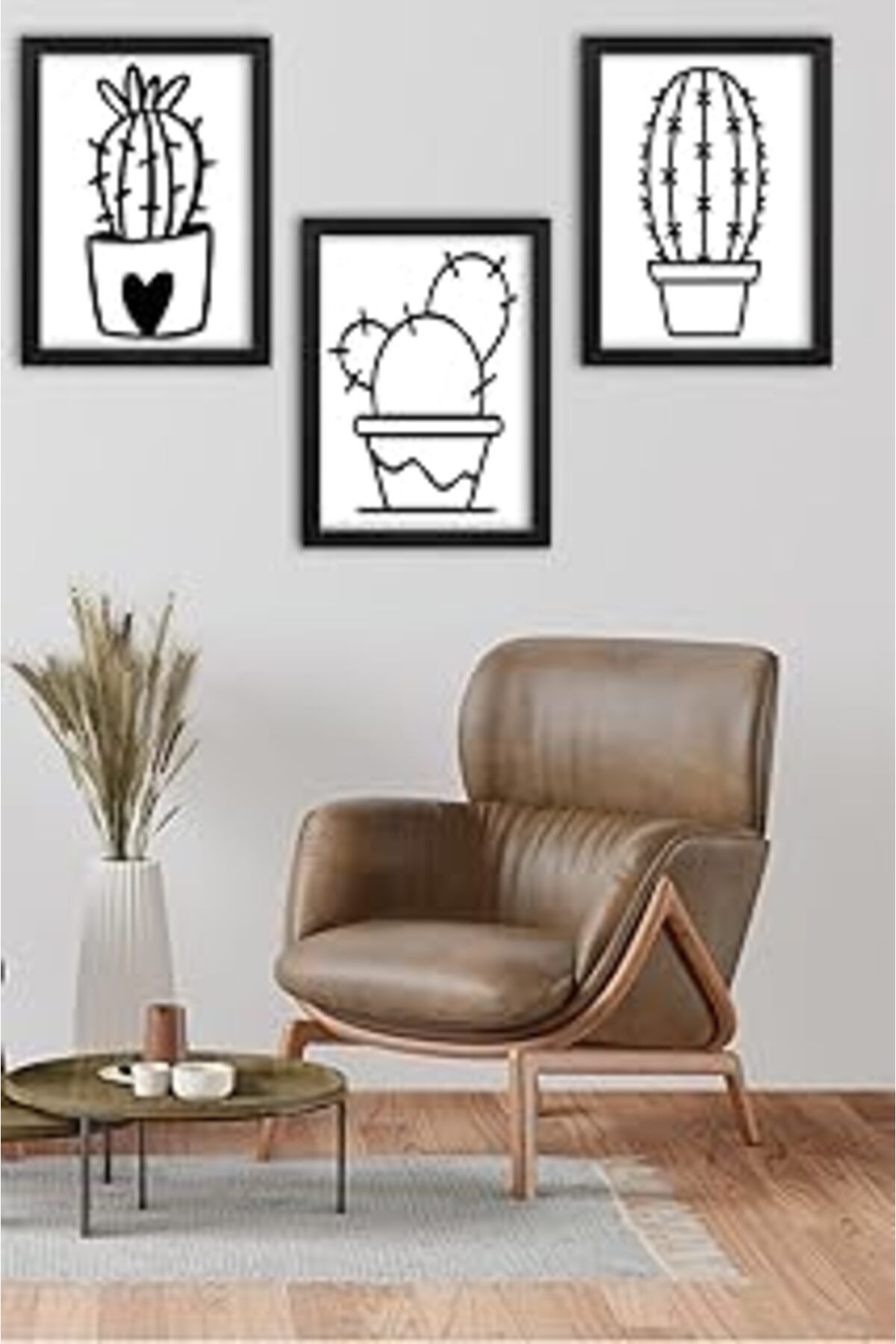 Mu Art Ahşap Artavessa 3 Parça Çerçeve Görünümlü Mdf Tablo Seti Art3Pmlcrv1, 20 X 30