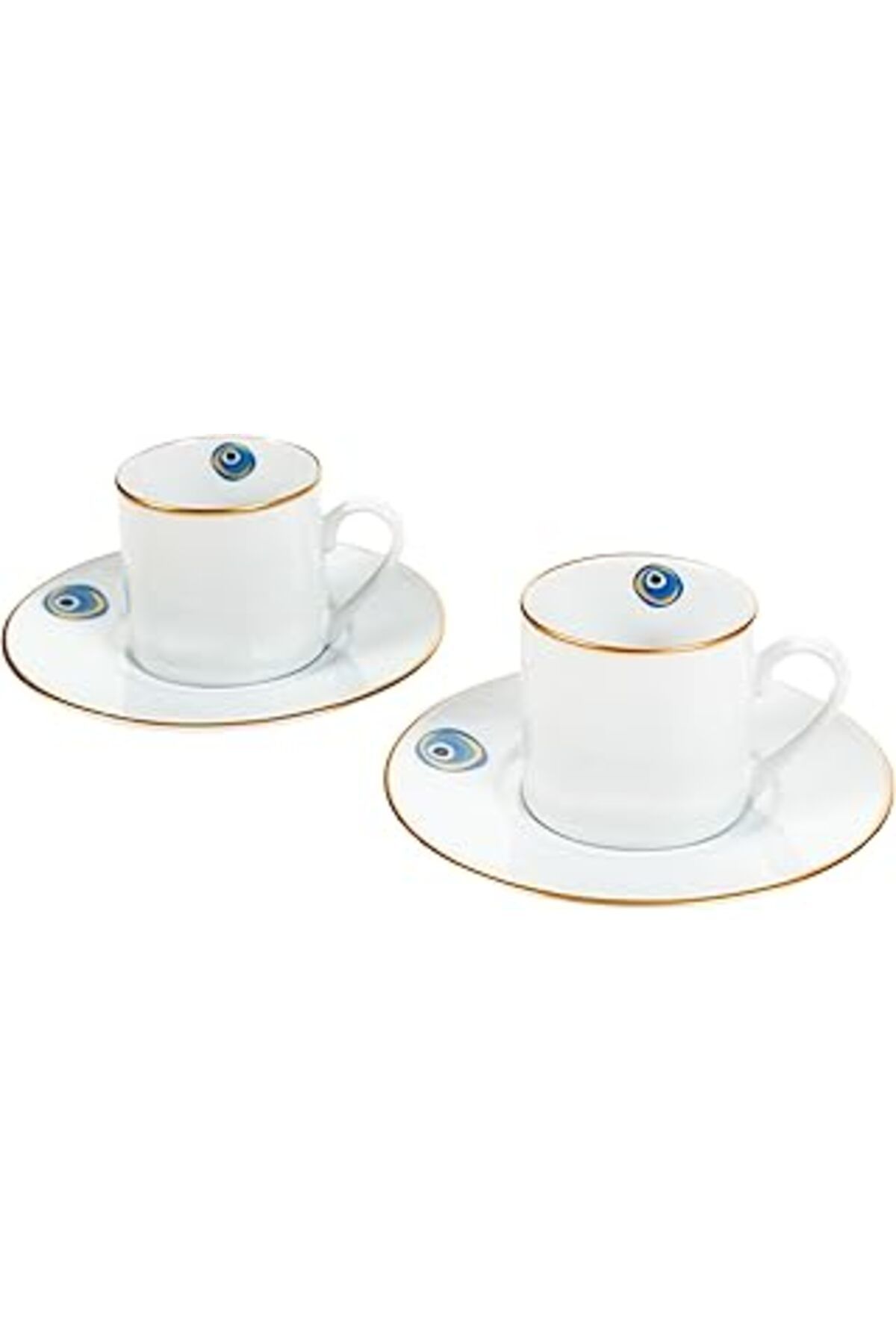 Mu Art Ahşap Concept Nazar Kahve Fincan Seti 2'Li 90 Ml