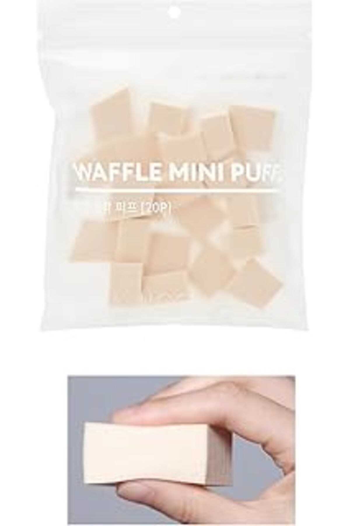 Mu Art Ahşap Doğal Ve Kusursuz Kapatıcılık Sağlayan Makyaj Süngeri-Waffle Mini Puff (20Adet)