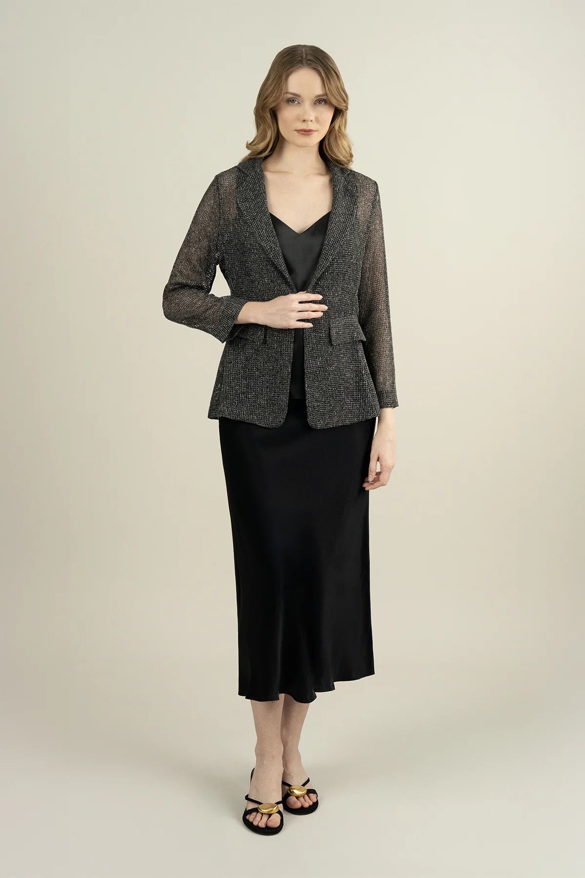 IDYL FİLE MONO KAPAMALI AGRAFLI BLAZER CEKET