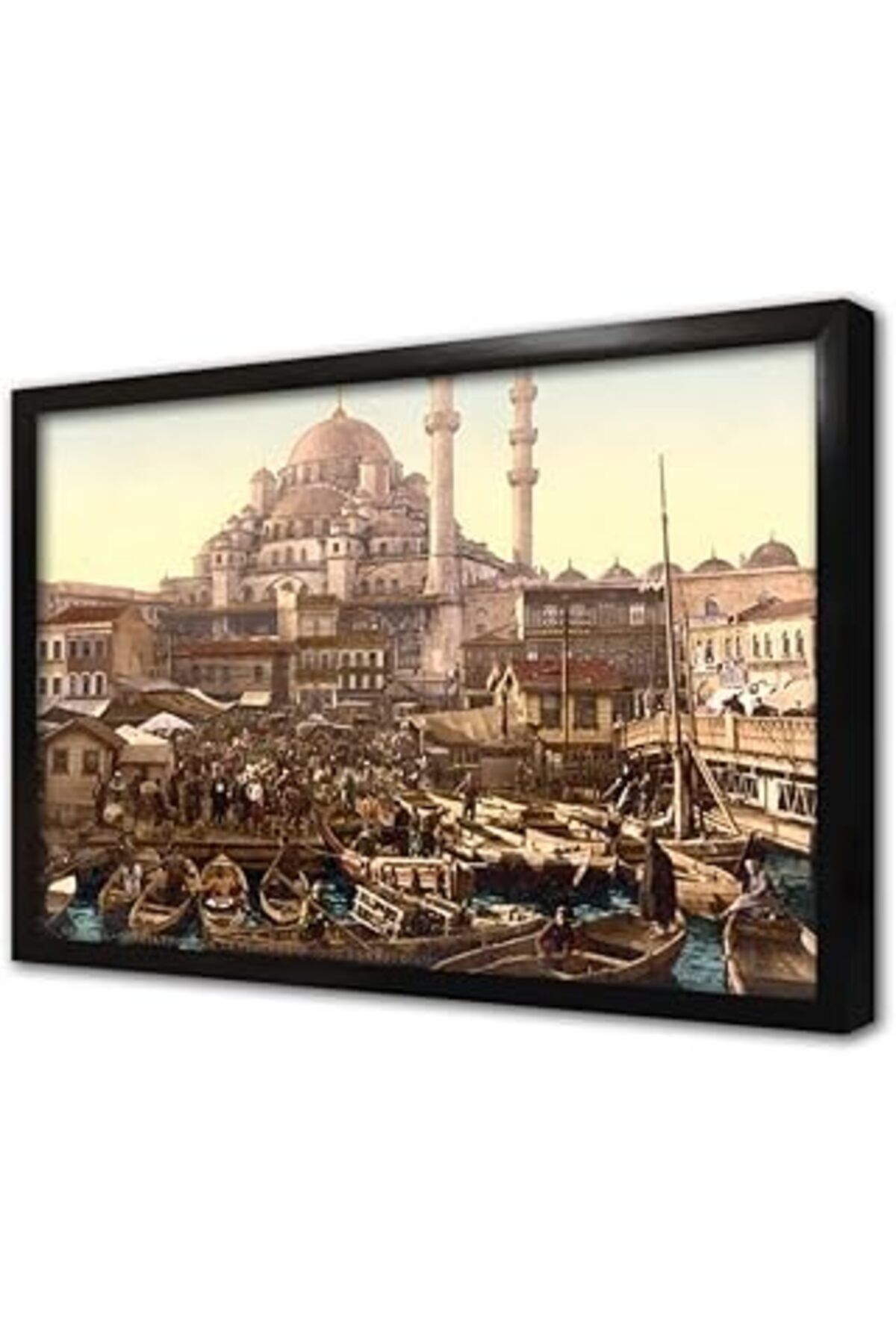 Pazarcan İstanbul Yeni Cami Çerçeveli Cam Tablo 60X90 Cm Ca16227