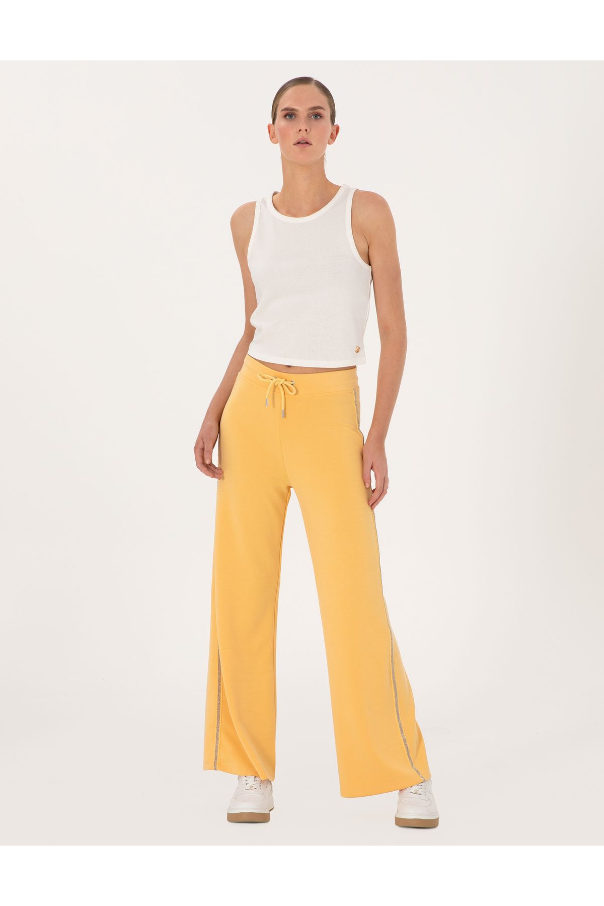 Pierre Cardin Sarı Flare Fit Modal Karışımlı Eşofman Altı 50301405-VR044