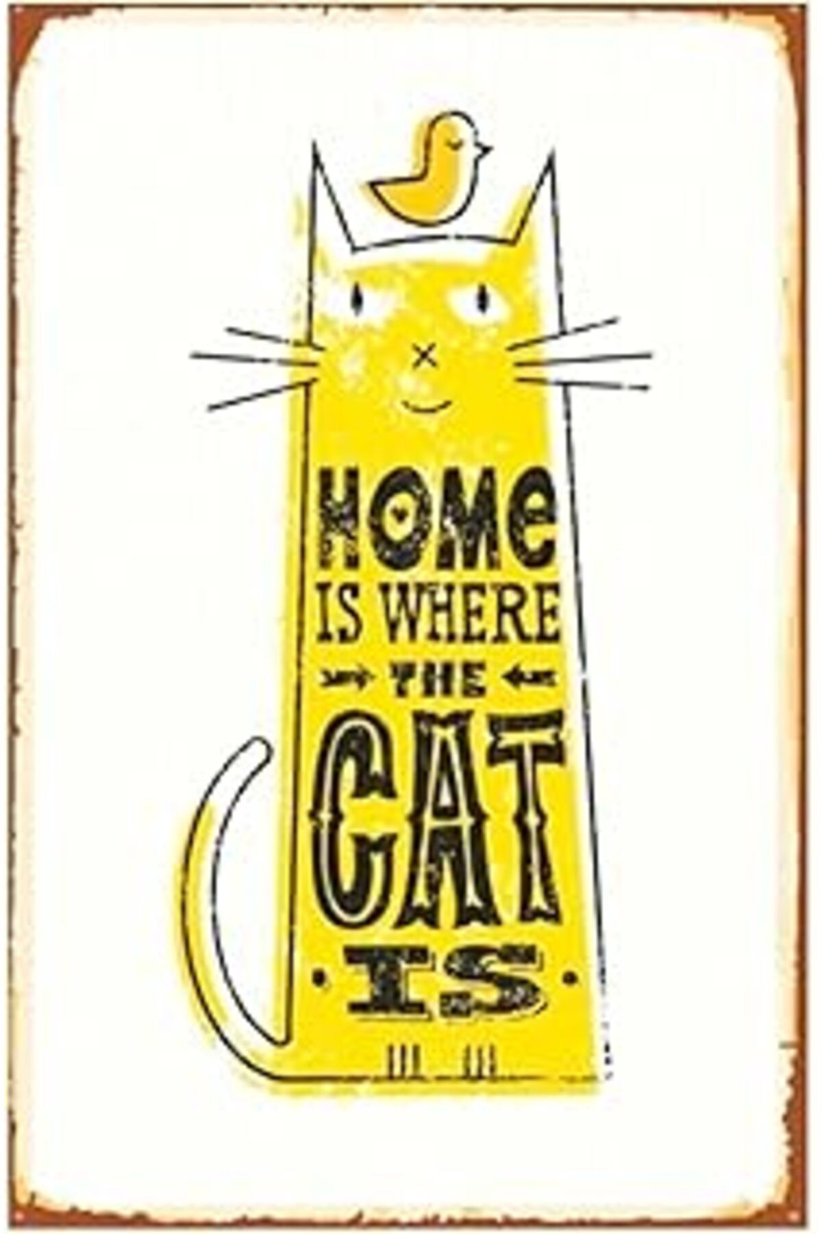 Pazarcan Dekolia Kuşe Kağıt Duvar Posteri Cat Is Retro Vintage Drtr0040