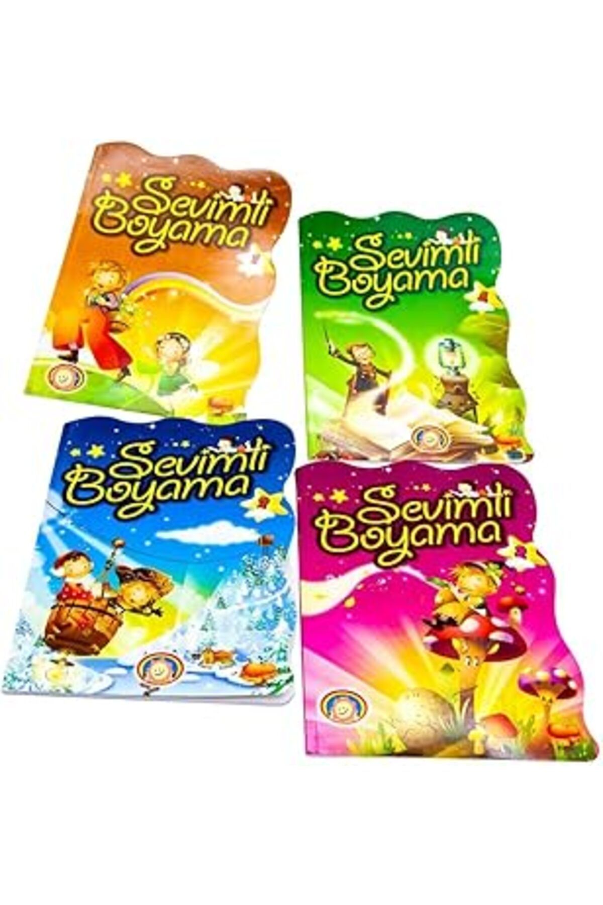 Pazarcan De Nada 4 Adet Kitap Şekilli Sevimli Serisi Boyama Defterleri