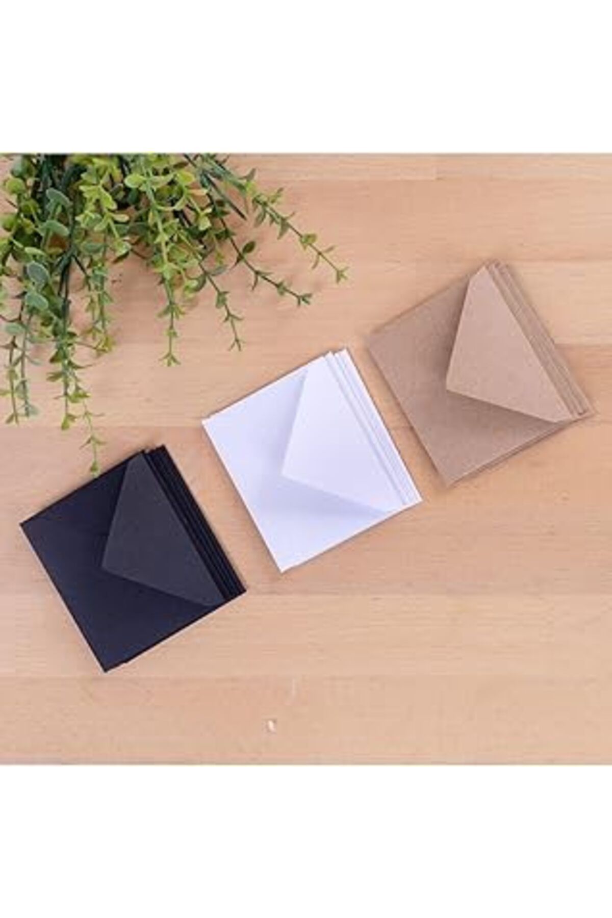 ASİTAN Bimotif Minik Zarf Seti, 7x9 Cm 15 Adet (KRAFT-BEYAZ-SİYAH)