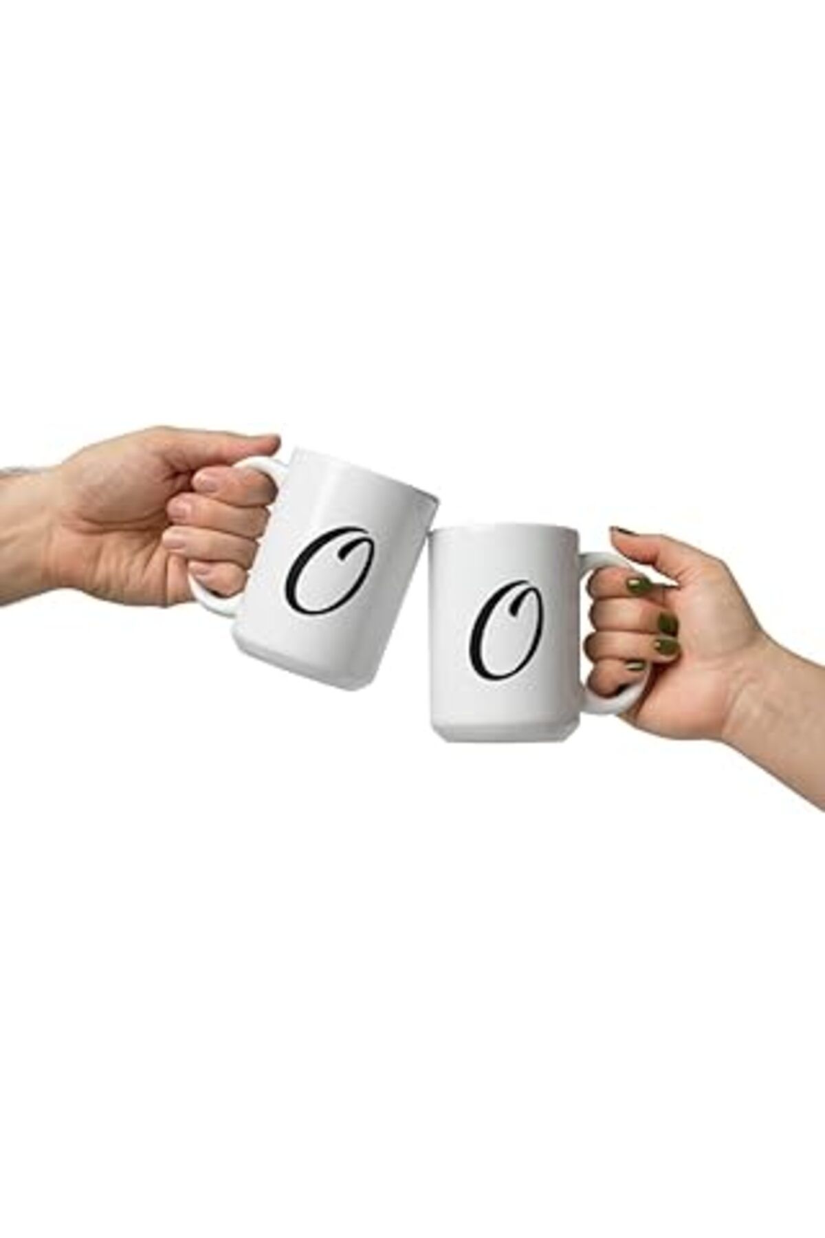 Mu Art Ahşap Print Dore O Monogram Kupa Bardak - Beyaz Parlak Kupa - İngilizce Kahve Kupa