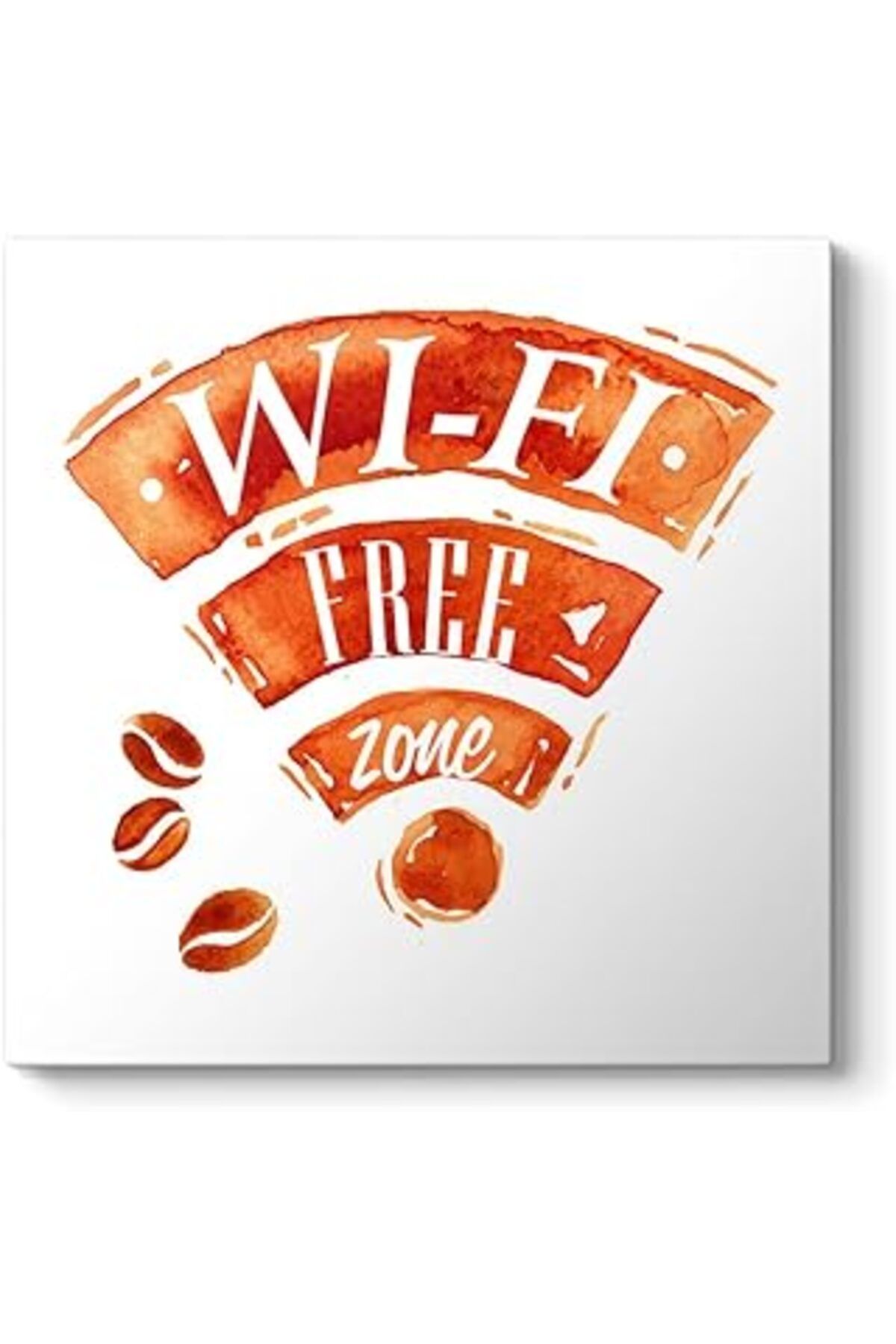 Mu Art Ahşap Tabloshop Wifi Free Zone Kanvas Tablo 50 X 50