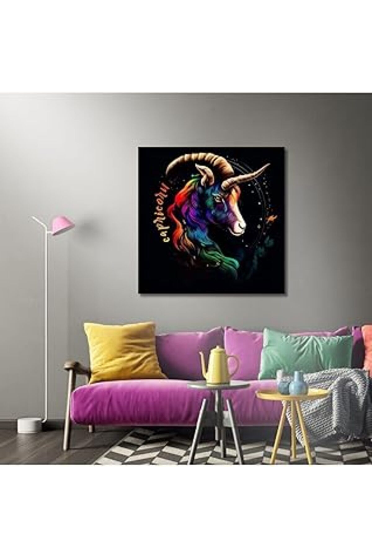 Pazarcan Gaagart Tekli Kare Kanvas Astroloji Ve Burç Tablosu Oğlak Burcu 50 X 50 Gartnm8240