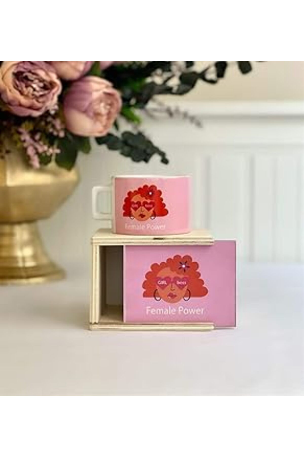 ASİTAN Giftmoda Kadın Gücü Tasarımlı Kutulu Kupa