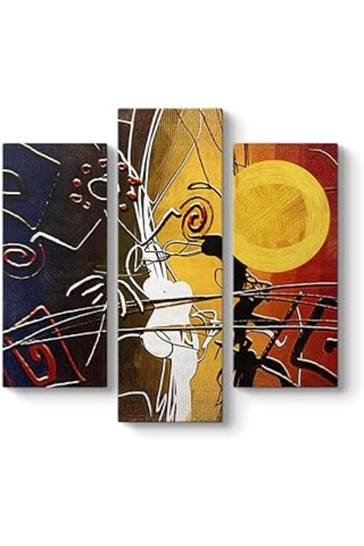 Mu Art Ahşap Tabloshop Güneş Patlaması Tablo 96 X 90-3 Parçalı