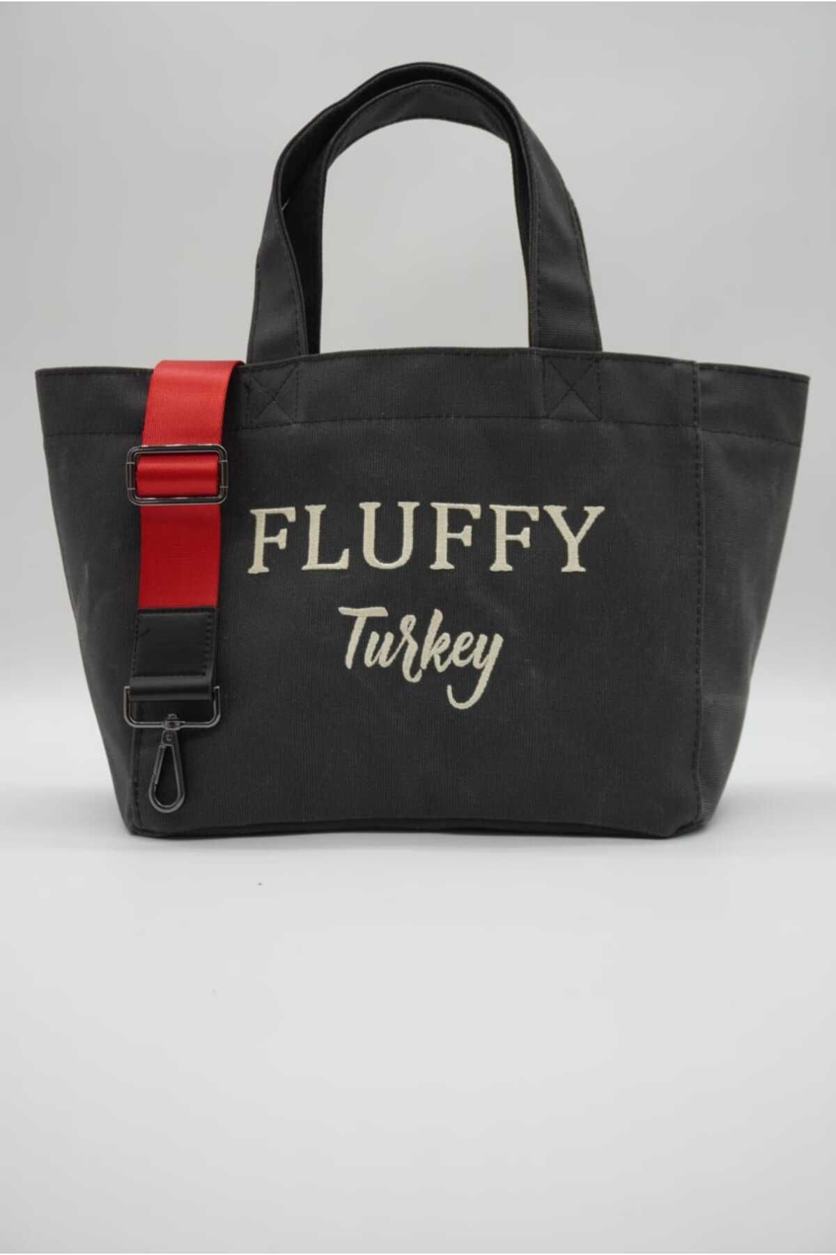 MUTE BAG Nakışlı Black Mumlu Kanvas Kadın Omuz El Çantası + Ayarlanabilir Askı (EN:27/40 BOY:23)