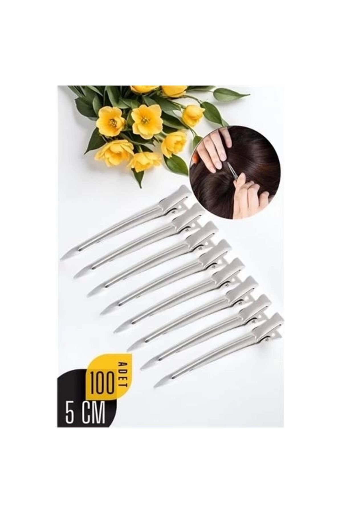 Generic Saç Klipsi Metal Toka 100 Adet Absolute Design