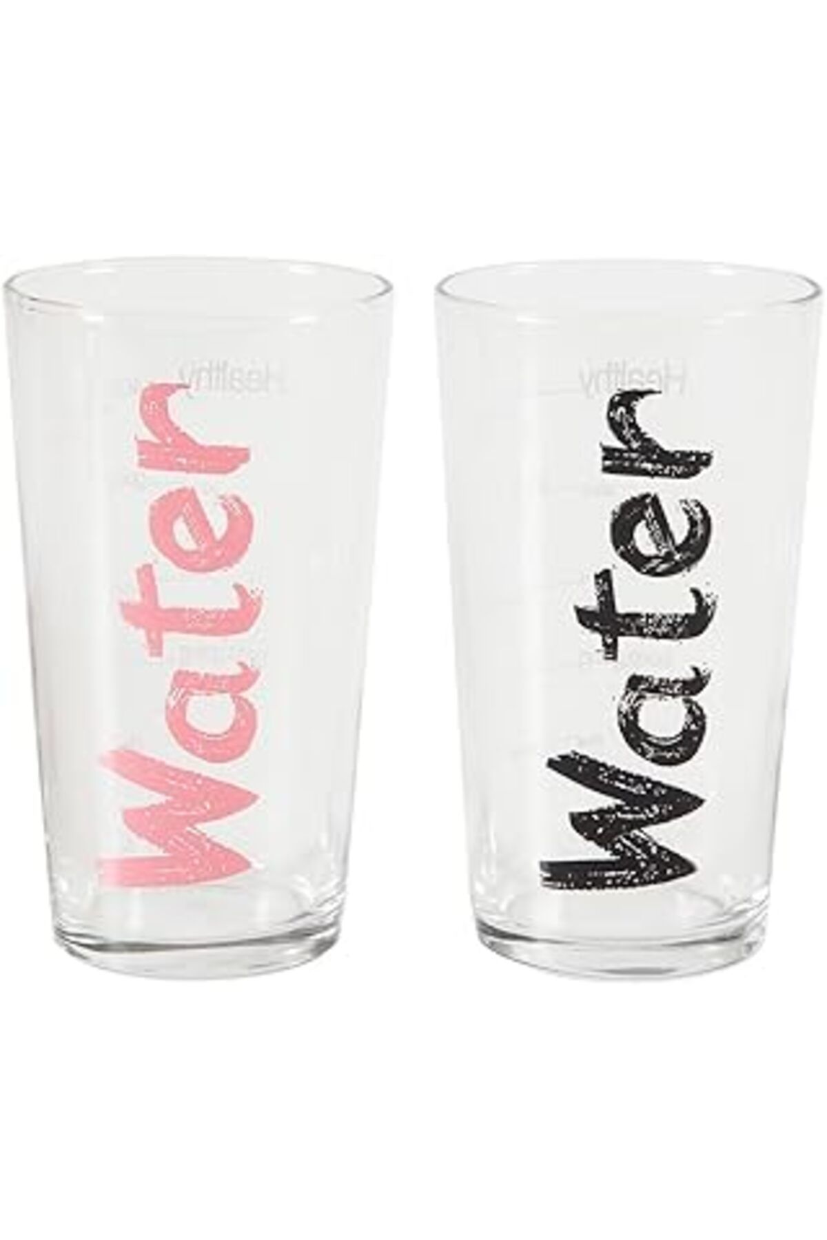 Mu Art Ahşap Concept Water Bardak 570 Ml 2'Li Set Siyah & Pembe