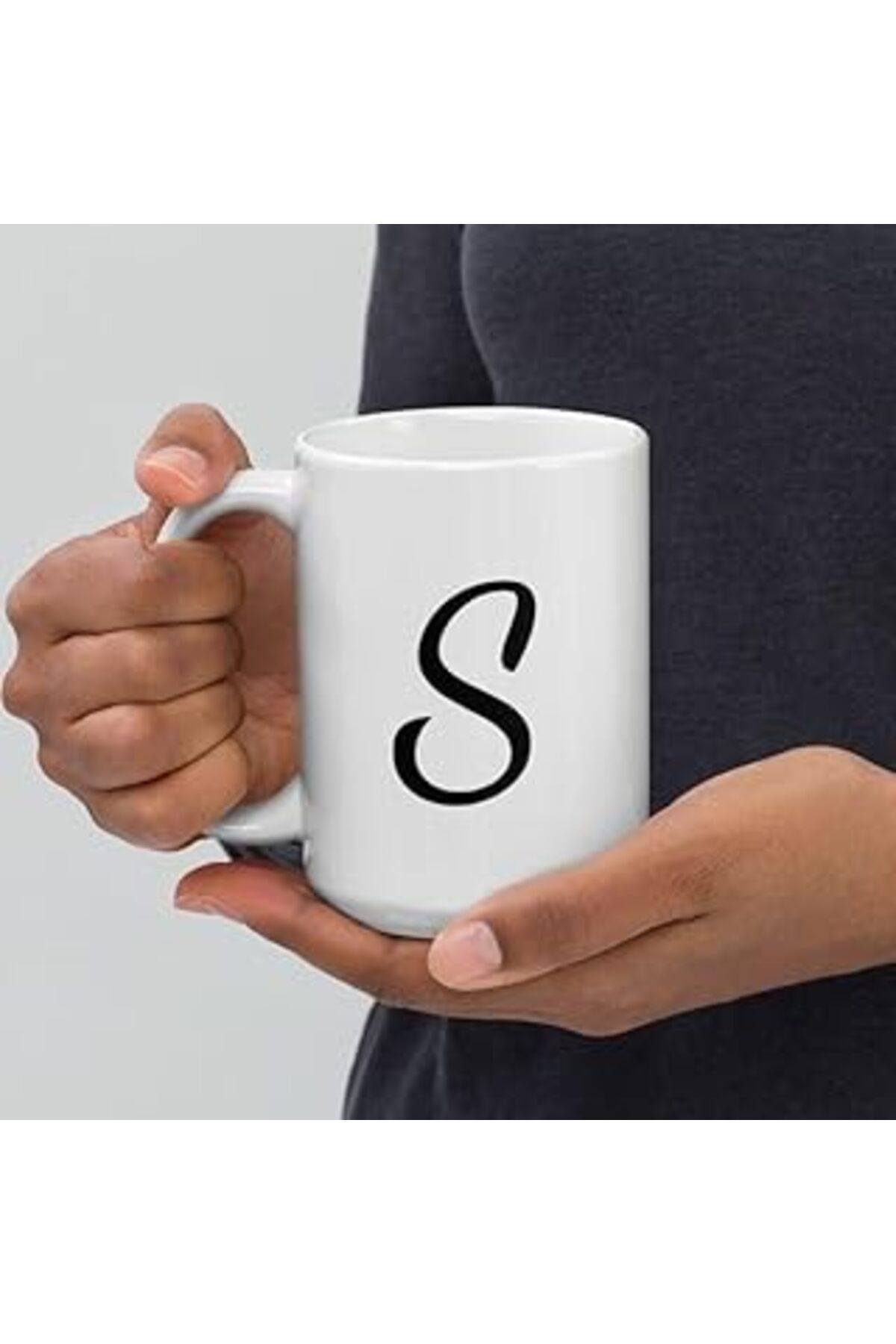ASİTAN Print Dore S Monogram - Beyaz Parlak Kupa - İngilizce Kahve Kupa