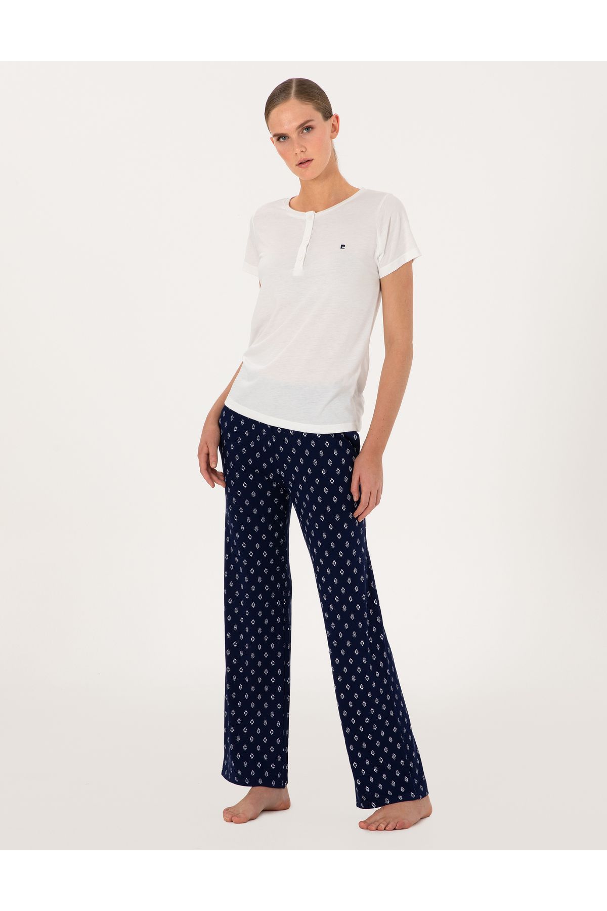 Pierre Cardin Beyaz Kısakollu Pijama Takımı 50318966-VR013