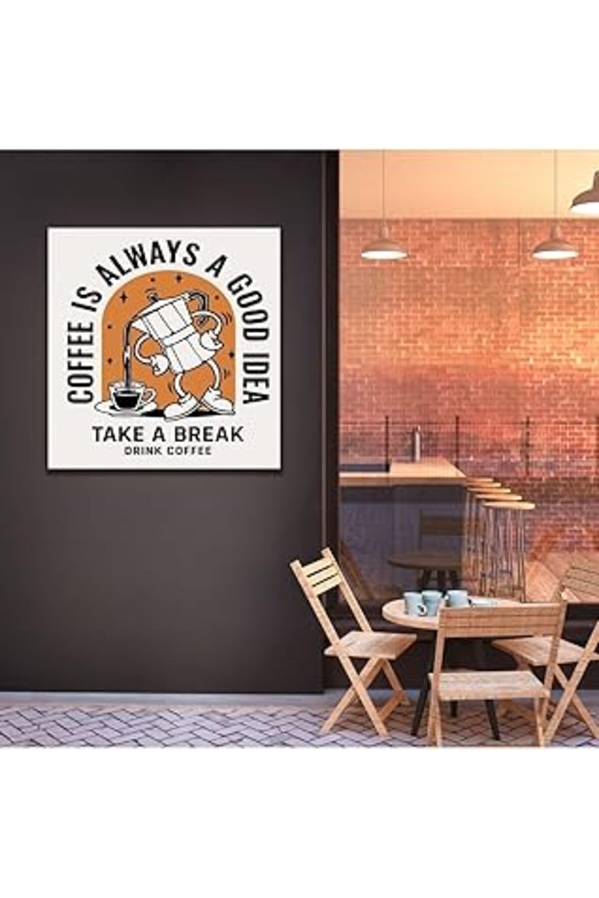 Pazarcan Gaagart Tekli Kanvas Duvar Tablosu Kahve Köşesi Drink Coffee 40 X 40 Gartnm8258