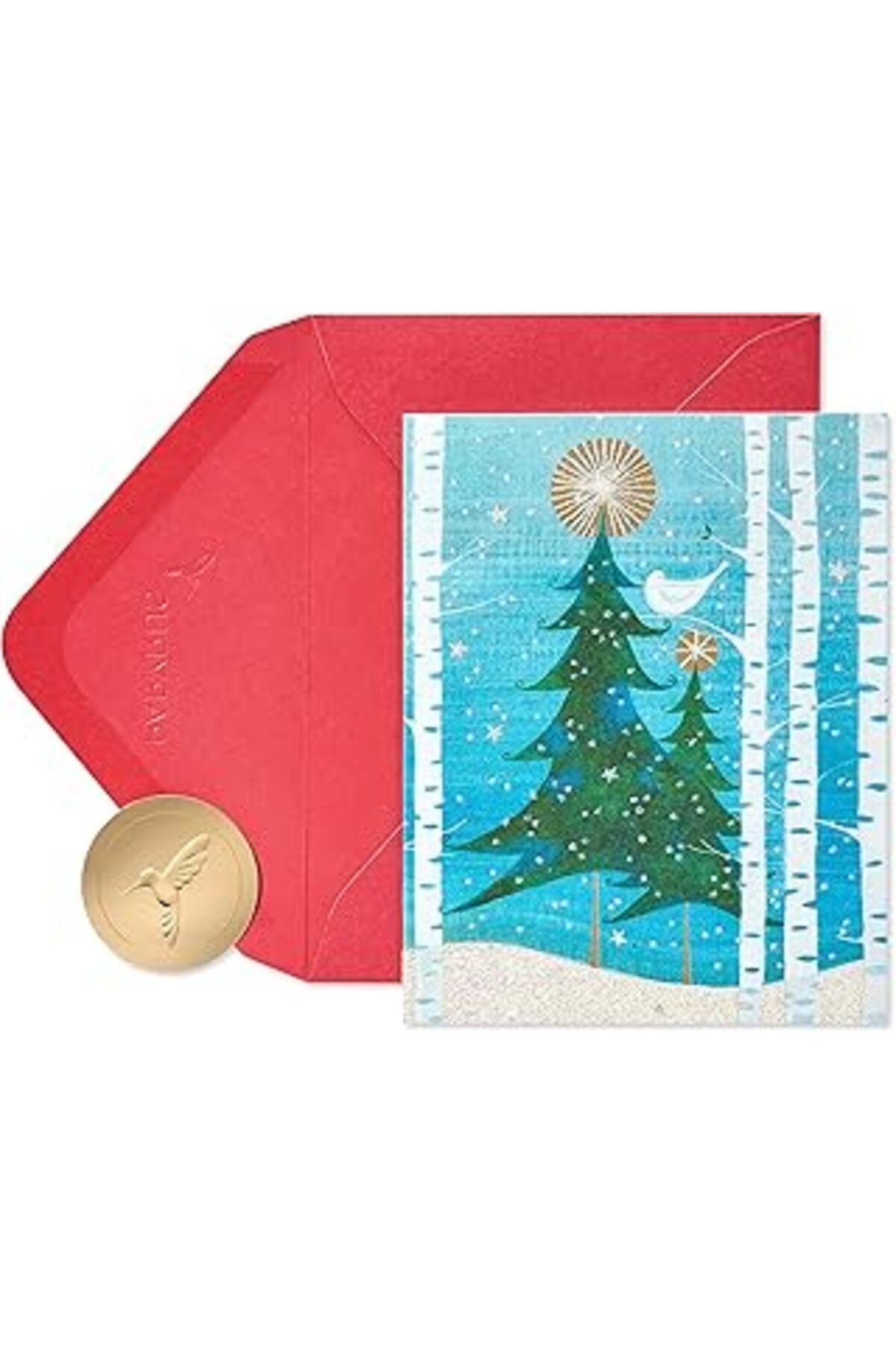 ASİTAN Papyrus Zarflarla Kutulu Noel Kartları, Huzur Ve Mutluluk, Snowbird (20 Sayı)